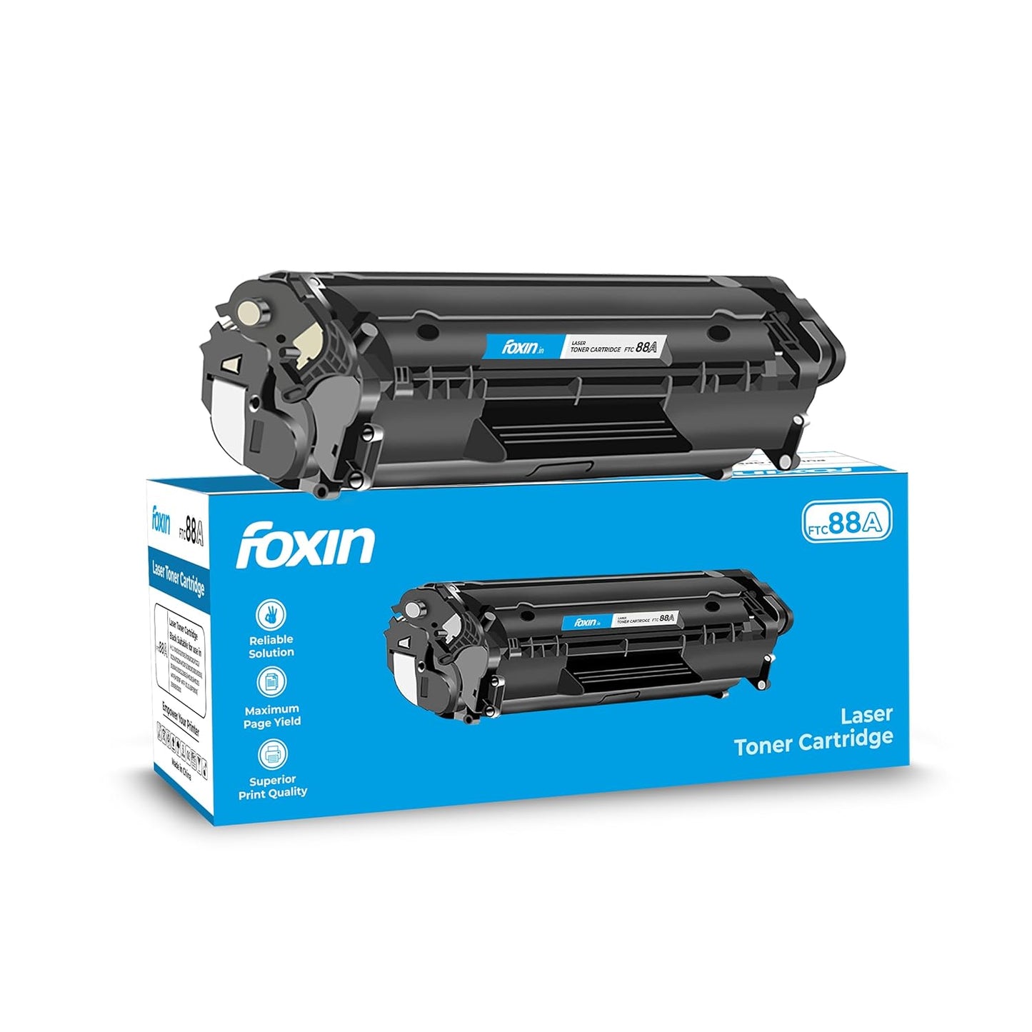 FOXIN FTC 88A/CC388A Black Laser Toner Cartridge Compatible for HP Laserjet Printer M1136, MFP, P1007, P1106, P1108, P1008, M1213nf, MFP, M126nw MFP, M1218nfs, M128fw MFP, M128fn , MFP, M226DW, M226DN
