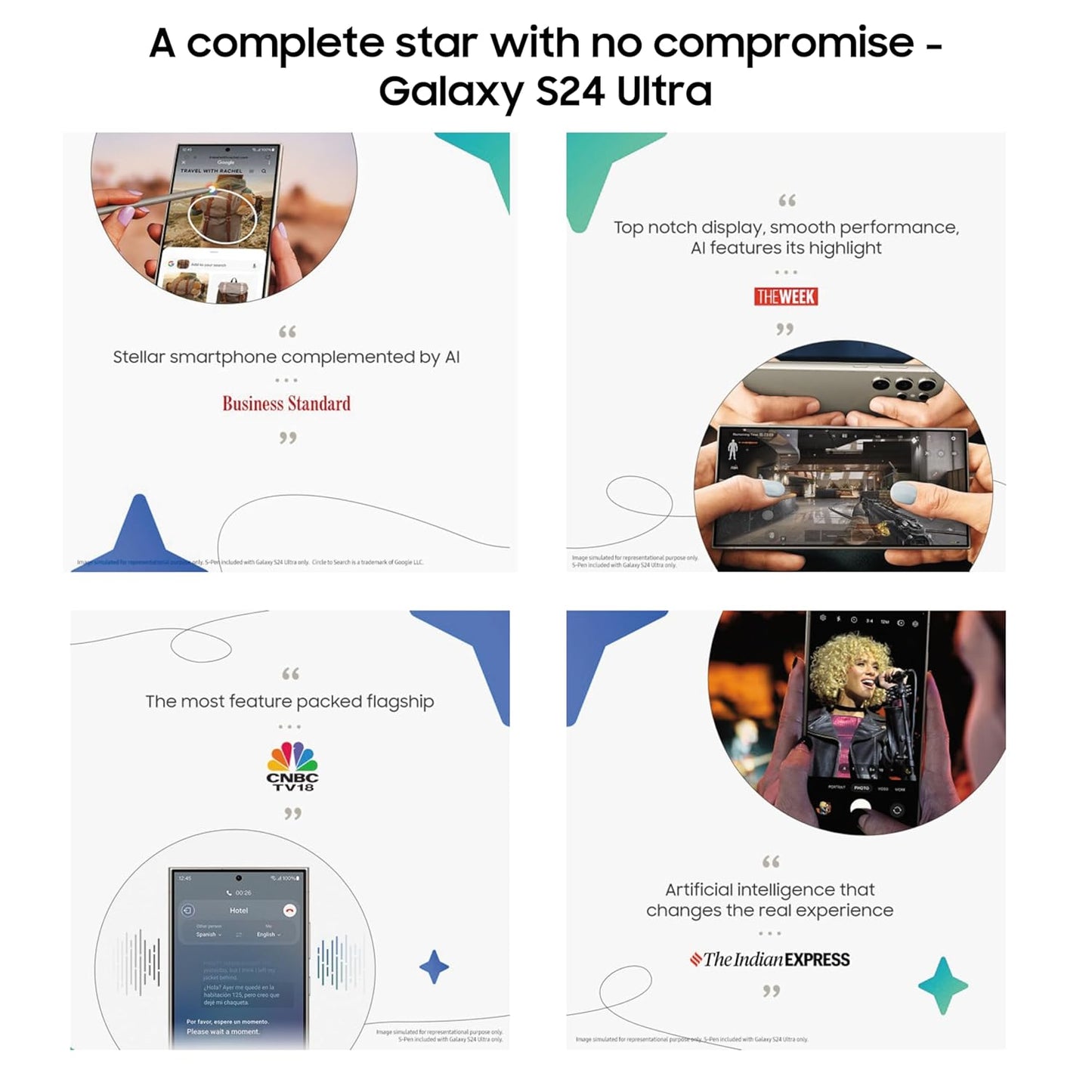 Samsung Galaxy S24 Ultra 5G AI Smartphone with Galaxy AI (Titanium Violet, 12GB, 256GB Storage), Snapdragon 8 Gen 3, 200 MP Camera with ProVisual Engine and 5000mAh Battery