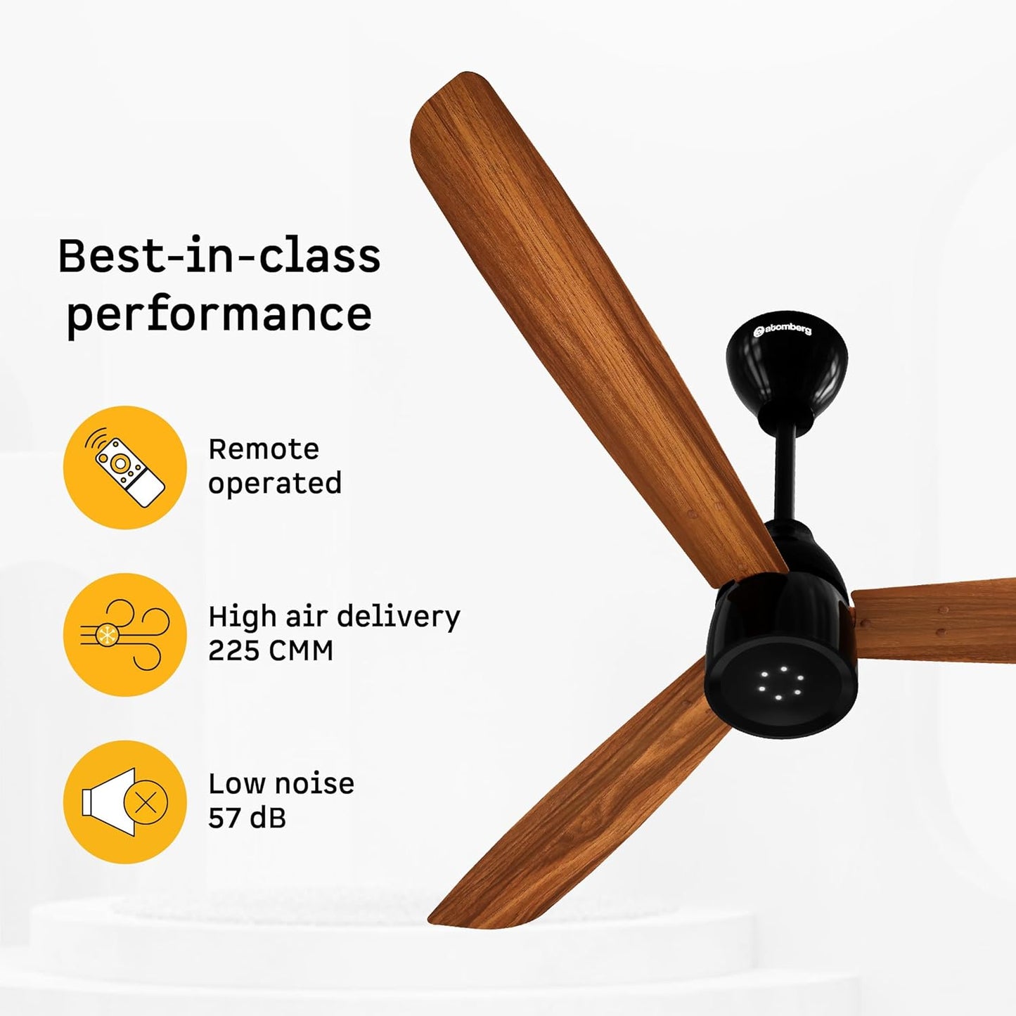 atomberg Renesa Enzel 1200mm BLDC Ceiling Fan with Remote Control | 5 star Rated Energy Efficient Fan | High Air Delivery with LED Indicators| 3 Year Warranty (Honey Maplewood)-Newly Launched in 2025