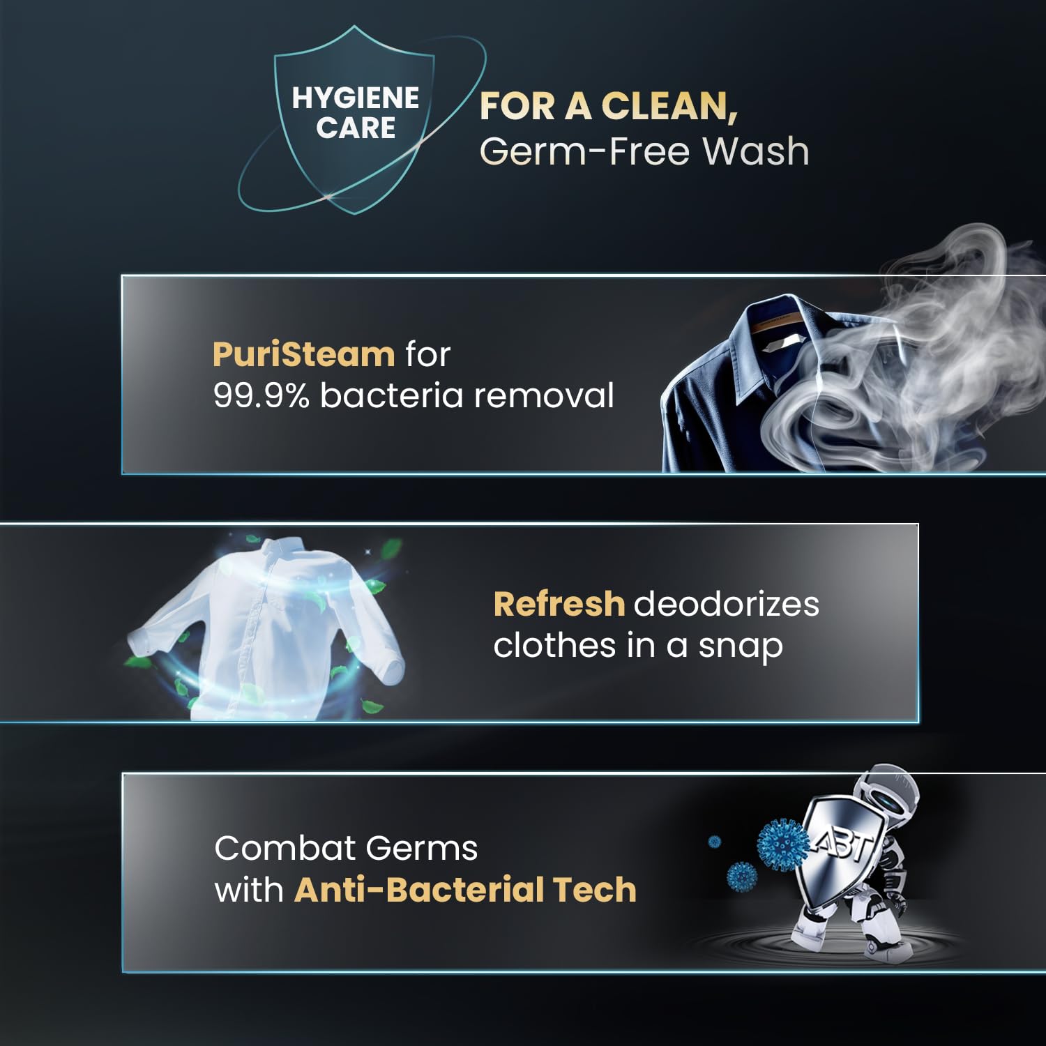 Haier 7 Kg 5 Star Powered by AI-DBT with PuriSteam, 525mm Super Drum Fully Automatic Front Load Washing Machine (HW70-IM12929BK, Inverter with In-Built Heater, Black)