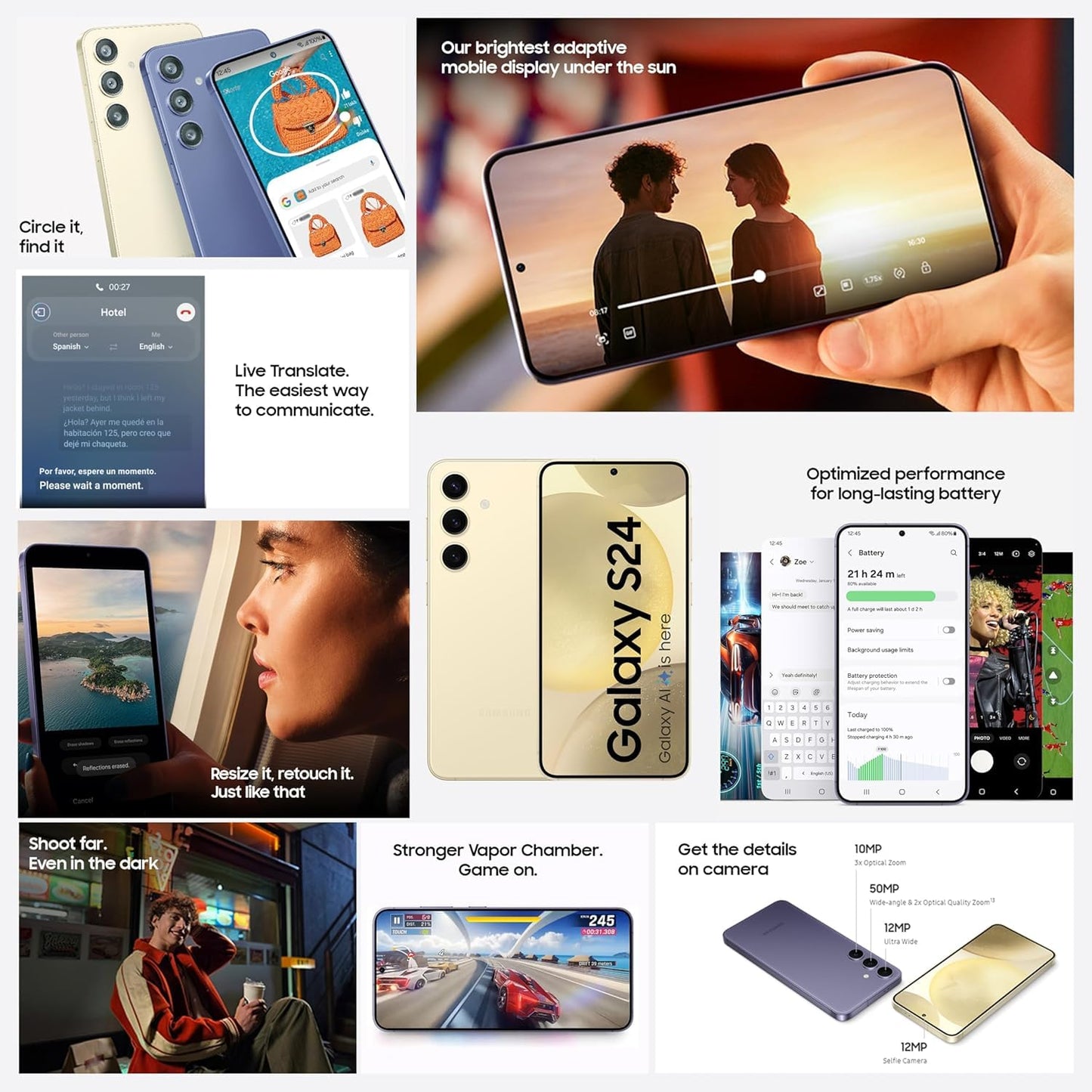 Samsung Galaxy S24 5G AI Smartphone (Amber Yellow, 8GB, 128GB Storage) with Other Offers