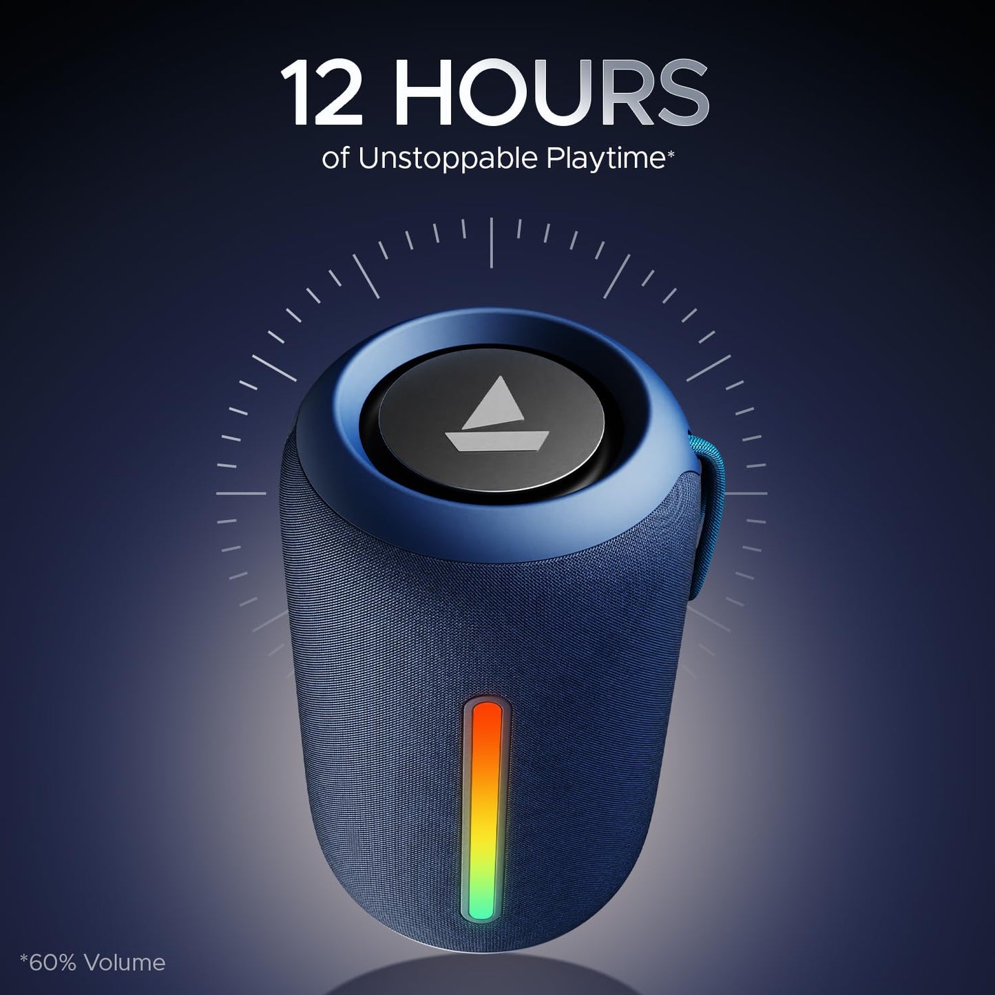 boAt Stone 352 Pro/Stone 358 Pro w/ 14W Signature Sound, Up to 12 Hours Playback, RGB LEDs, TWS Feature, Built-in Mic, BTv5.3, AUX Port, IPX5 & Type-C Interface Bluetooth Speaker(Vibing Blue)