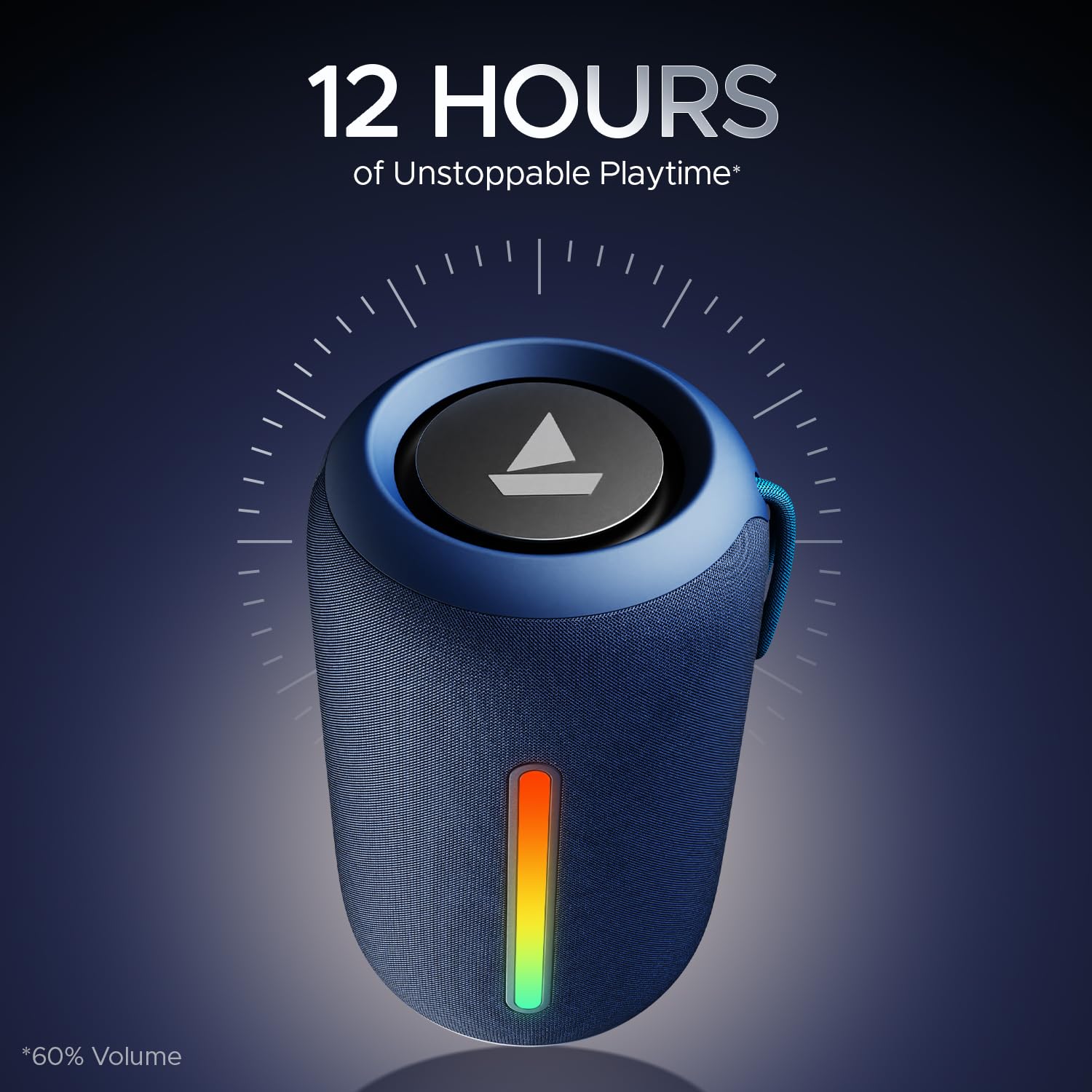 boAt Stone 352 Pro/Stone 358 Pro w/ 14W Signature Sound, Up to 12 Hours Playback, RGB LEDs, TWS Feature, Built-in Mic, BTv5.3, AUX Port, IPX5 & Type-C Interface Bluetooth Speaker(Vibing Blue)