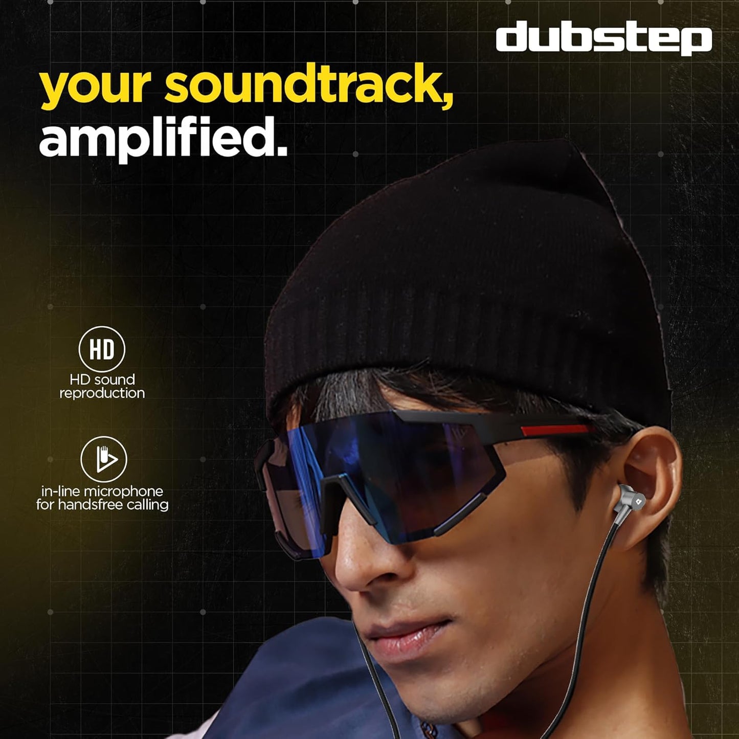 Dubstep Squad M7 with X-Bass Technology, 10mm Dynamic Drivers, Mobile/Laptop Compatible, 3.5 mm Audio Jack, in-Ear Wired Headphones with Mic - Grey