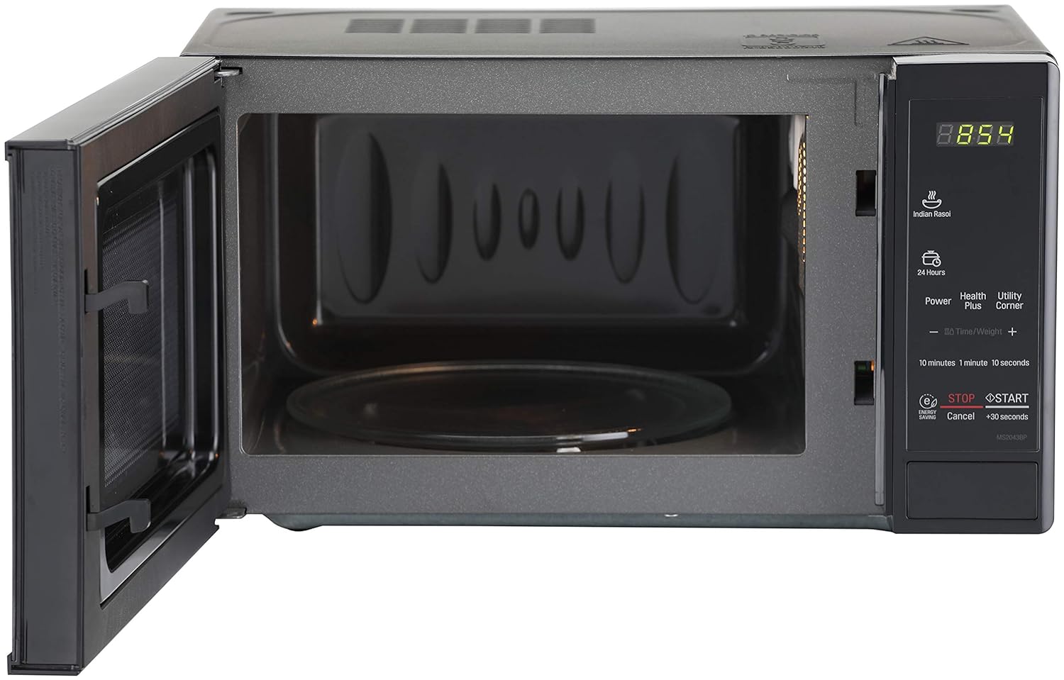 LG 20 L Solo Microwave Oven (MS2043BP, Black, Health plus Menu, I-Wave Technology, Indian Cuisine, Even Reheat & Defrost, Auto Cook Menu, Anti-Bacterial Cavity & Steam Clean)