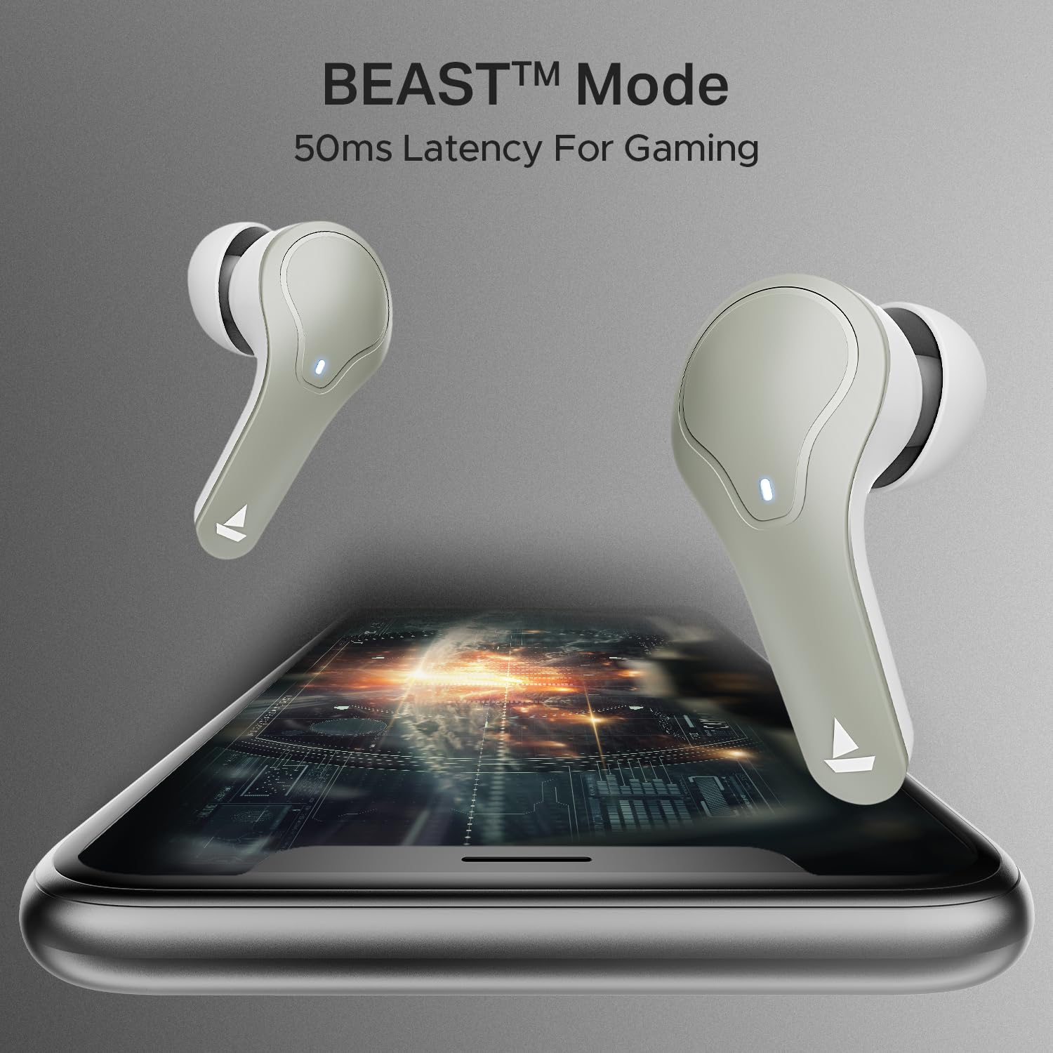 boAt Airdopes Plus 311 (2025 Launch), Glass Design, Dual Mics ENx, Fast Charge, 50 Hrs Battery, Low Latency, IPX4, Bluetooth Earbuds, TWS Ear Buds Wireless Earphones with mic (Ash Grey)