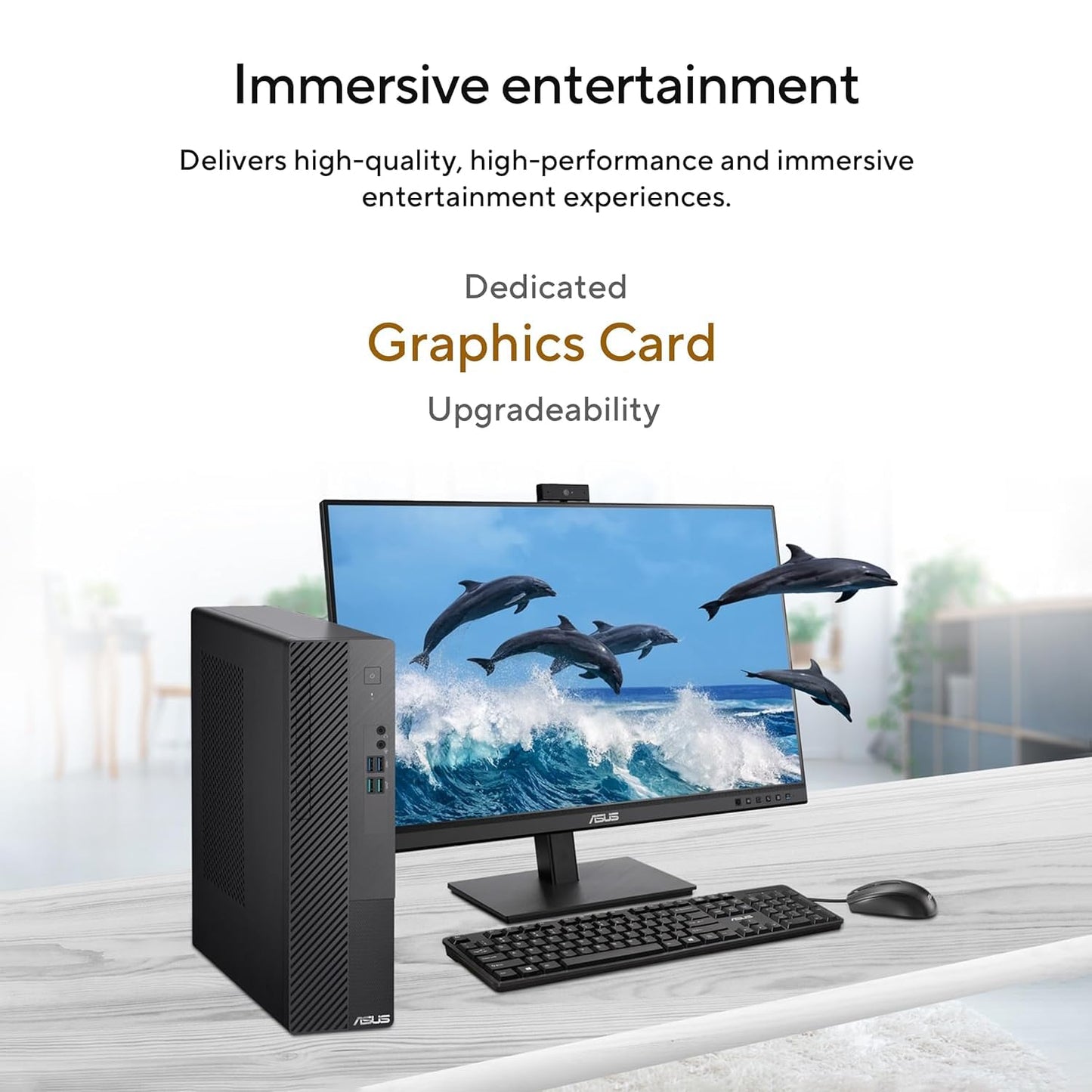 ASUS S500SE, Intel Core i3-13100 Processor 3.4GHz (12M Cache, up to 4.5GHz, 4 cores), Tower PC (8GB RAM/512GB SSD/Windows 11/Office Home/with Wired Keyboard & Mouse/Black/5 Kg), S500SE-313100019WS