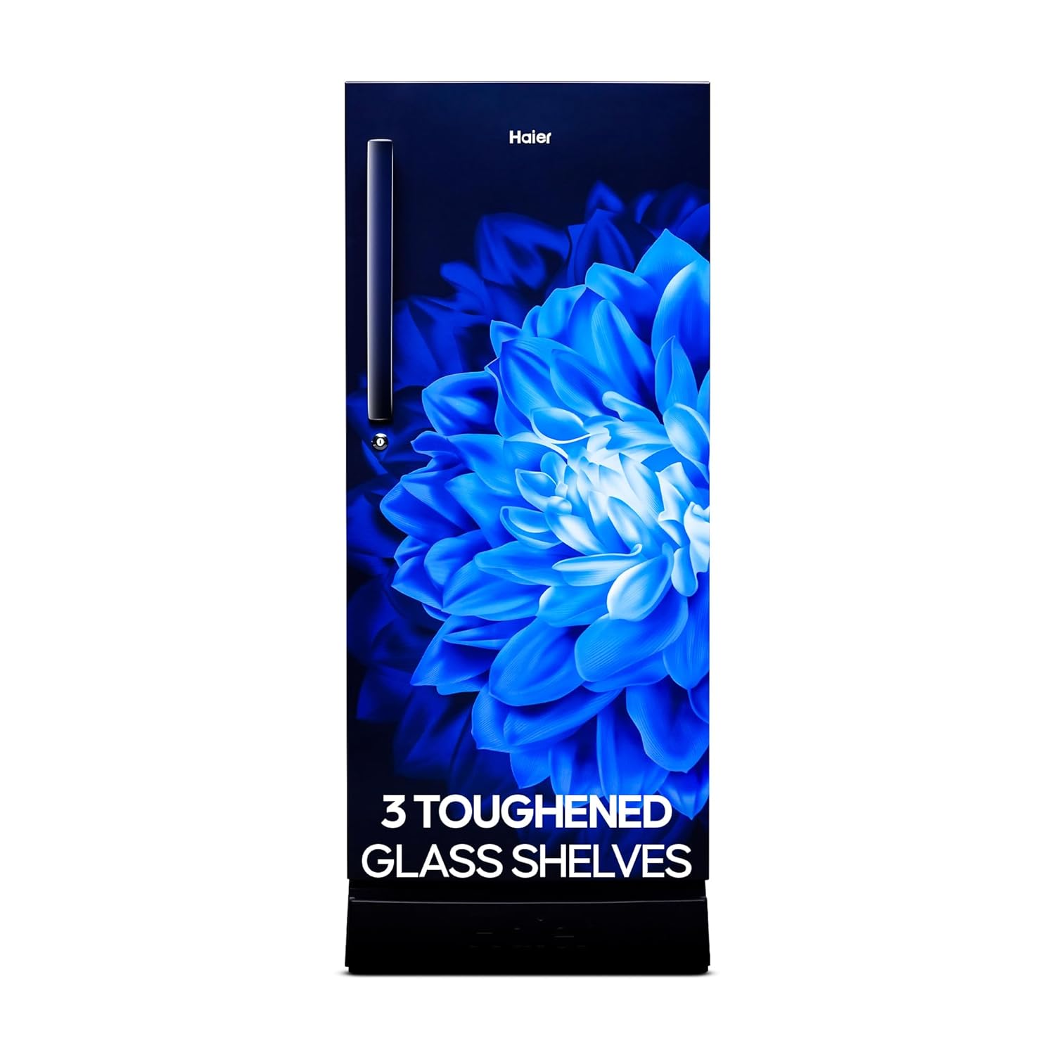 Haier 190 L, 4 Star, Direct-Cool Single Door Refrigerator (HED-204MDB, Marine Dahelia, Base Stand Drawer)