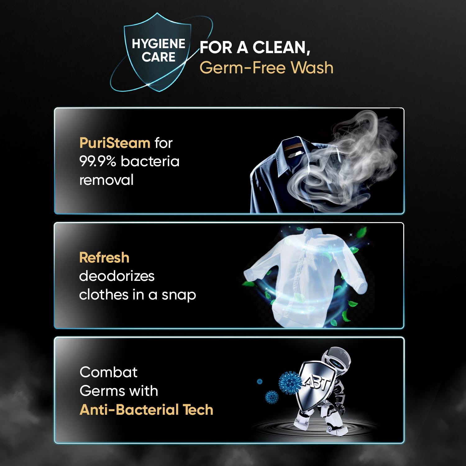 Haier 8 Kg Frontload with 525 Super drum, Refresh, AI DBT and 5 Star rating (HWM80-IM12929EBK)