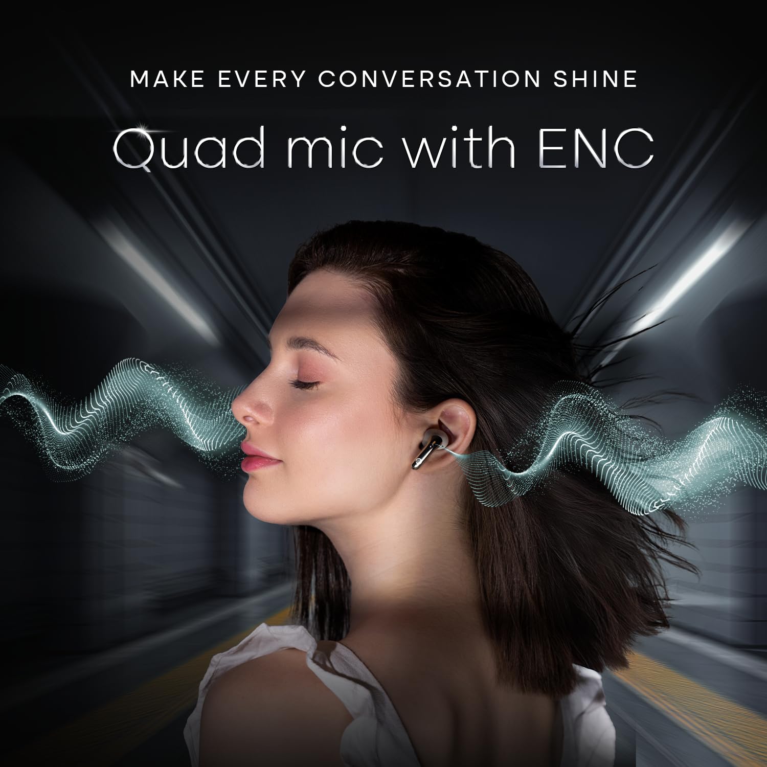 Noise Buds Verve 2 in-Ear Truly Wireless Earbuds with Chrome Finish, 50H of Playtime, Quad Mic with ENC, 13mm Driver, Instacharge(10 min=200 min), BT v5.3(Carbon Black)