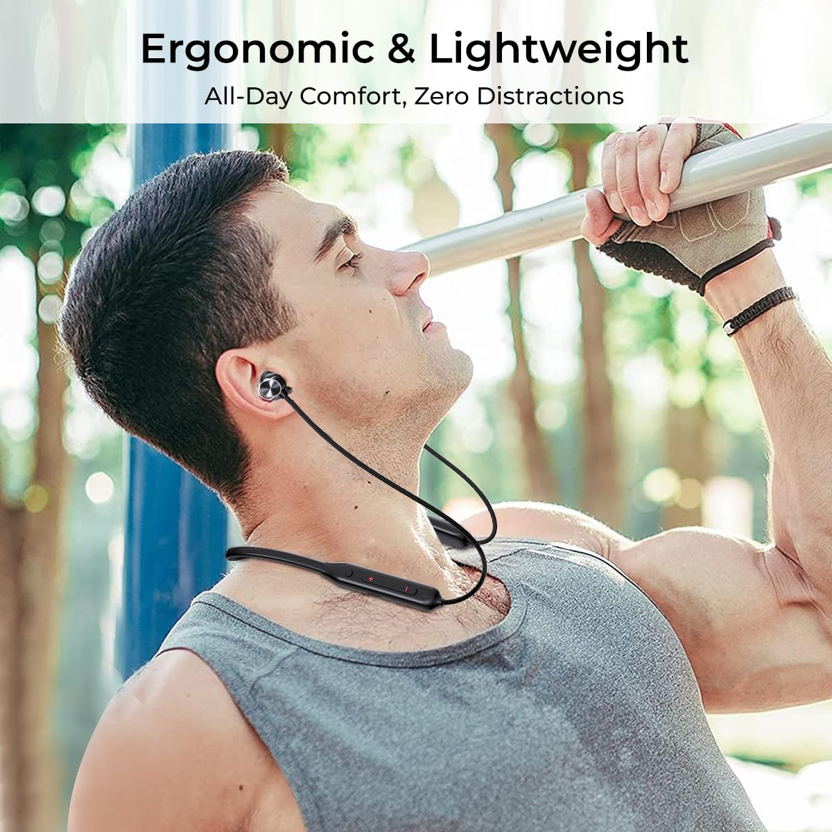 pTron Tangent Rush w/ 50Hrs Playtime, Pristine Sound, Dual-Device Pairing, Bluetooth 5.4 Wireless in-Ear Earphones with Mic, Voice Assistant, Type-C Fast Charging & IPX5 Water Resistant (Black)