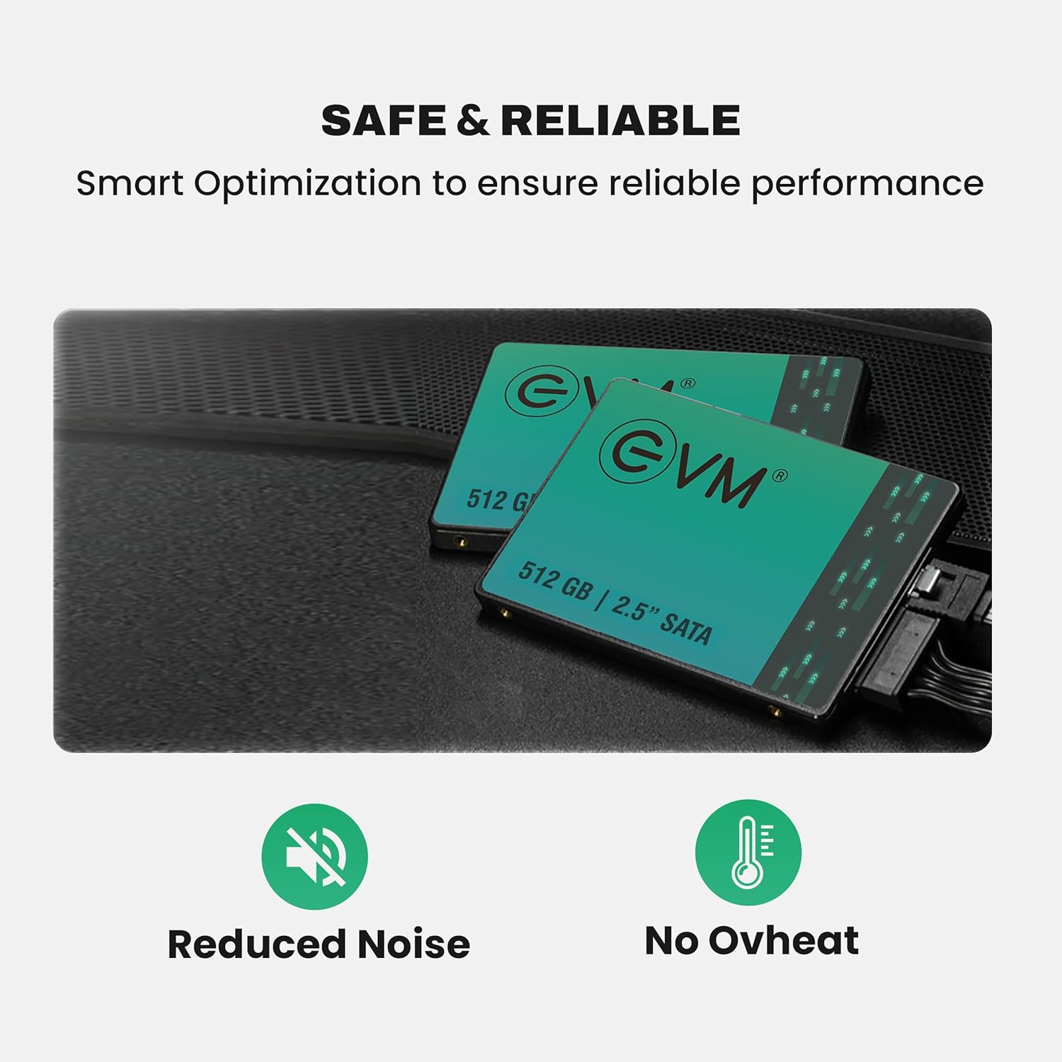 EVM 512GB 2.5-Inch SATA Internal SSD - 550MB/s Read & 500MB/s Write - 5-Year Warranty (EVM25/512GB)