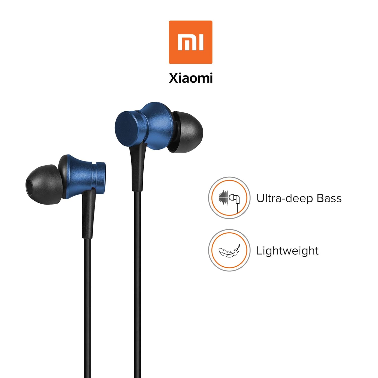 Xiaomi Wired in-Ear Earphones with Mic, Ultra Deep Bass & Metal Sound Chamber (Blue)