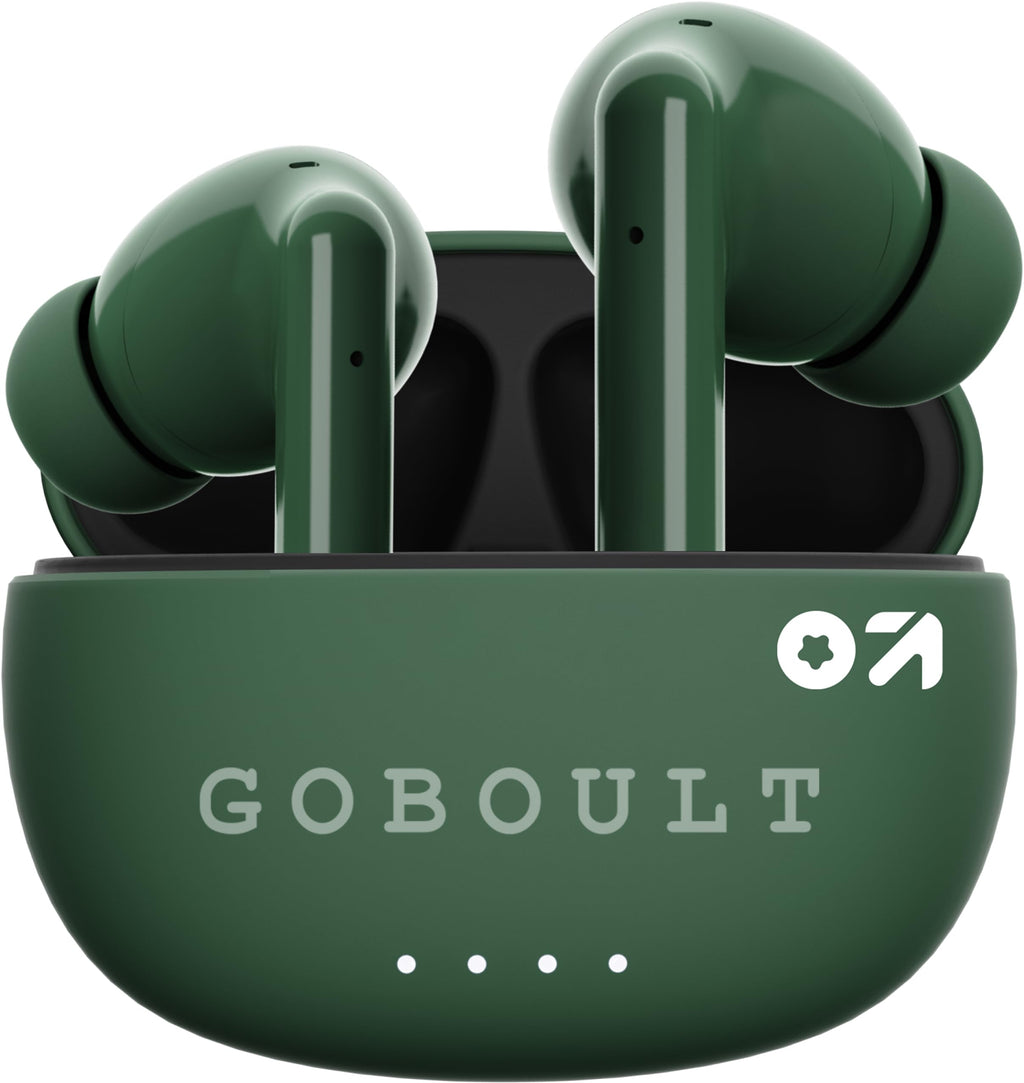 GOBOULT W20 Truly Wireless in Ear Earbuds with 40H Playtime, Zen™ ENC Mic, 45ms Low Latency, 13mm Bass Drivers, Type-C Fast Charging, Touch Control, IPX5 Ear Buds TWS (Glacier Blue)