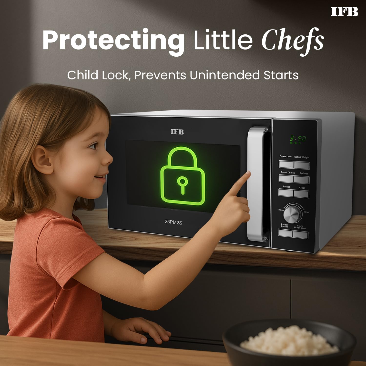 IFB 25 L Solo Microwave Oven (25PM2S, Anti Rust Stainless Steel Cavity With 61 Auto Cook Menus, Multi Stage Cooking, Auto Defrost, Silver)