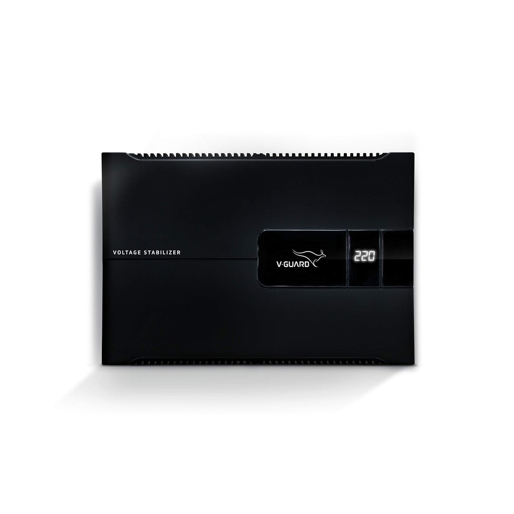 V-Guard Voltino Grand Digi Plus TV Stabilizer | Applicable for Smart TVs up to 203 cm (80'') + Set Top Box,Home Theatre/Gaming Console| 4 A Capacity | Dual Seven Segment Digital Display | Black
