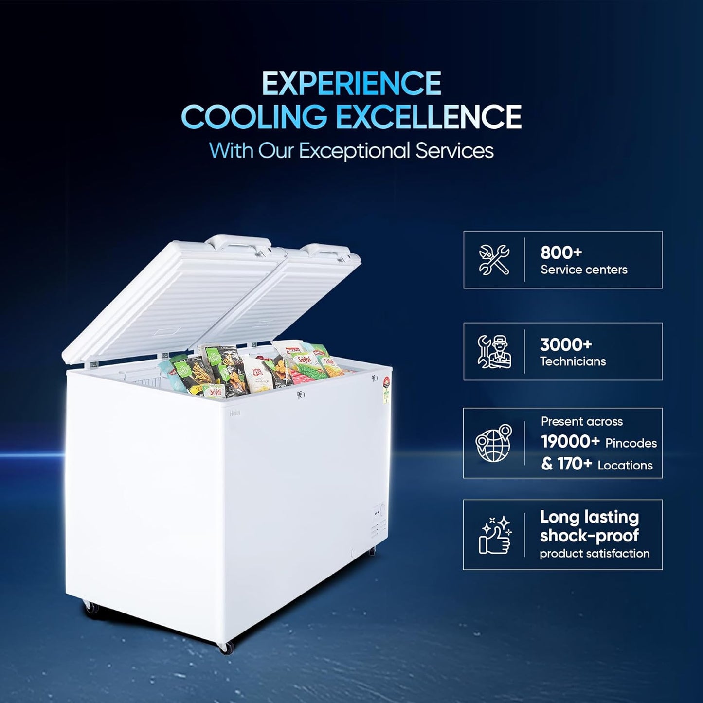 Haier HFC-500DM5, 5 Star Rating Double Door Convertible Deep Freezer, 5 Side Freezing, Dual Condenser, Inside Metal Liner with 70mm Puff Thickness (White)