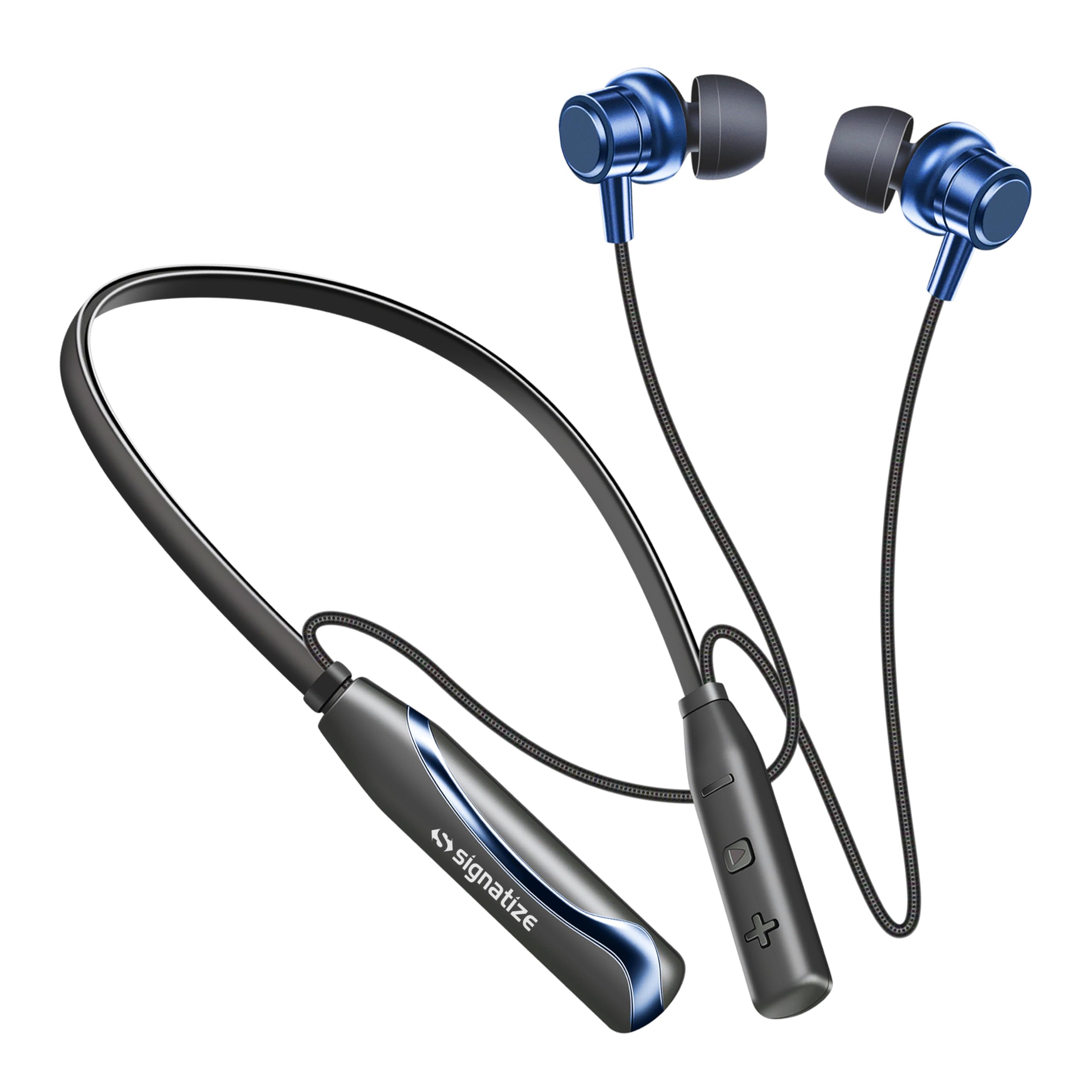 SIGNATIZE Bluetooth Earphone in Ear Wireless Neckband, with Mic,Up to 65 Hours Playtime, Magnetic Earbuds, Lightweight v5.3 Bluetooth Headset for Running, Gyming & Travelling (Red)