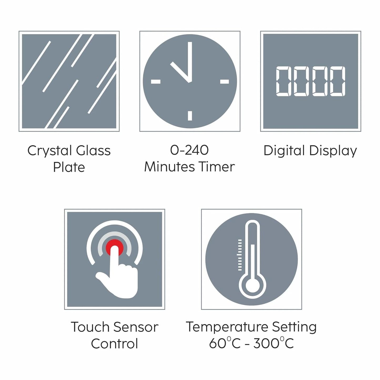 Glen 2000W Infrared Cooktop Stove with Grill Rack for Barbecue, Crystal Glass Plate, Digital Display, 3 Preset Cooking Modes, Touch Control, Infrared Hot Plate (SA3074_Infra)