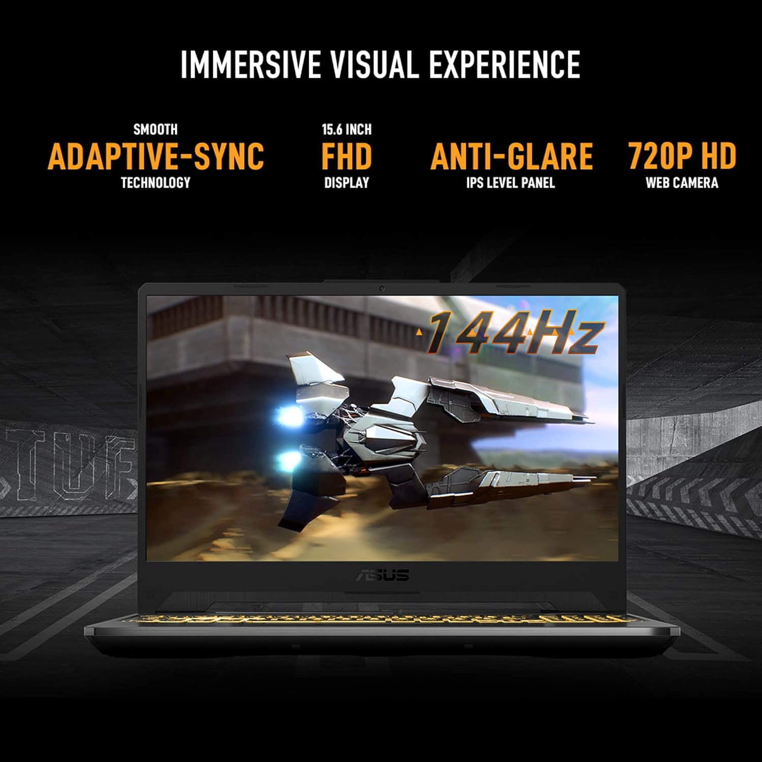 ASUS TUF Gaming A15, AMD Ryzen 7 7435HS Gaming Laptop(NVIDIA RTX 3050-4GB/60W TGP/16GB RAM/512GB SSD/FHD/15.6"/144Hz/RGB KB/48WHr/Windows 11//Graphite Black/2.30 Kg) FA506NCR-HN054W