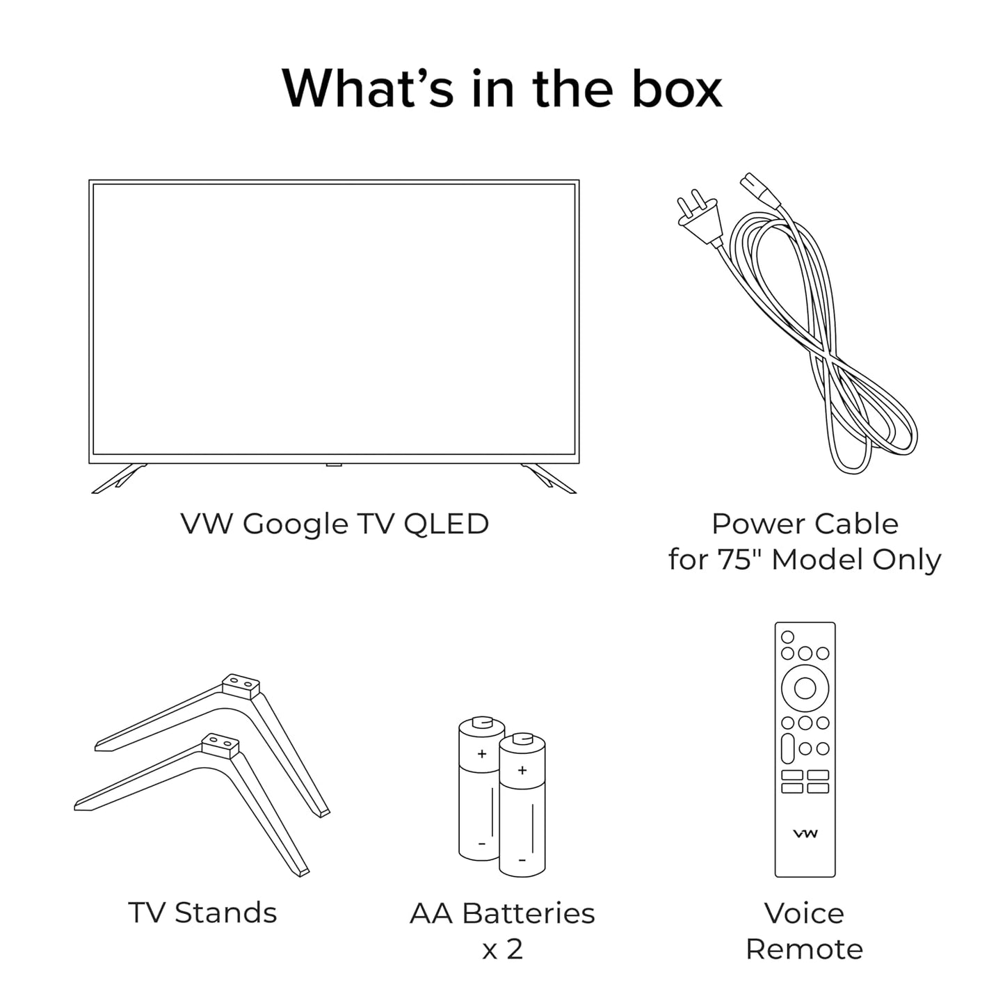 VW 190 cm (75 inches) Pro Series 4K Ultra HD Smart QLED Google TV VW75GQ1