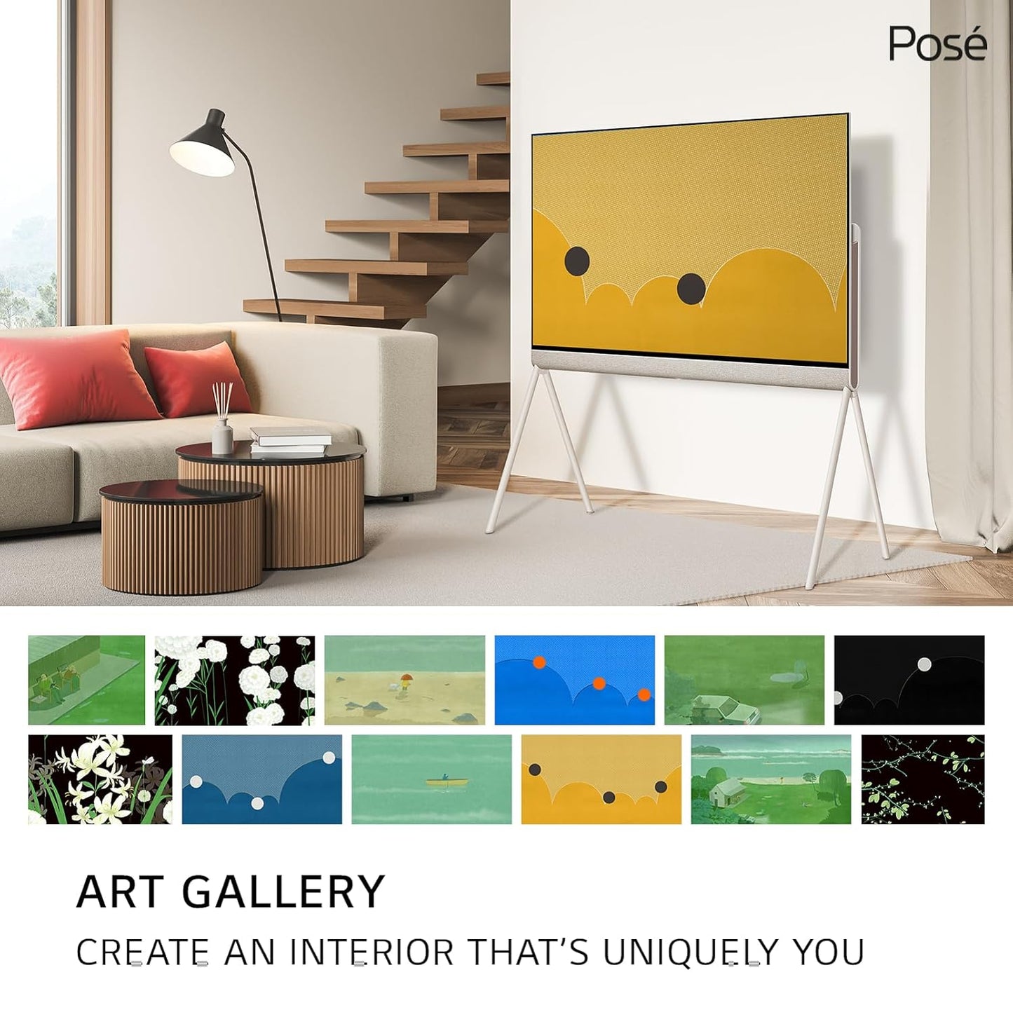 LG 139 cms (55 inches) Objet Collection LX1 Posé Series 4K Ultra HD Smart OLEDevo TV 55LX1QPSA (Beige)