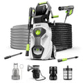 DYLECT Ultra Flow Plus High Pressure Car Washer Pump, 1900 Watts Power Motor, 130 Bars Pressure, 6.5L/Min Flow Rate, 5m Outlet Hose, Upright Design for Bike, Home Cleaning, Includes 11 Accessories