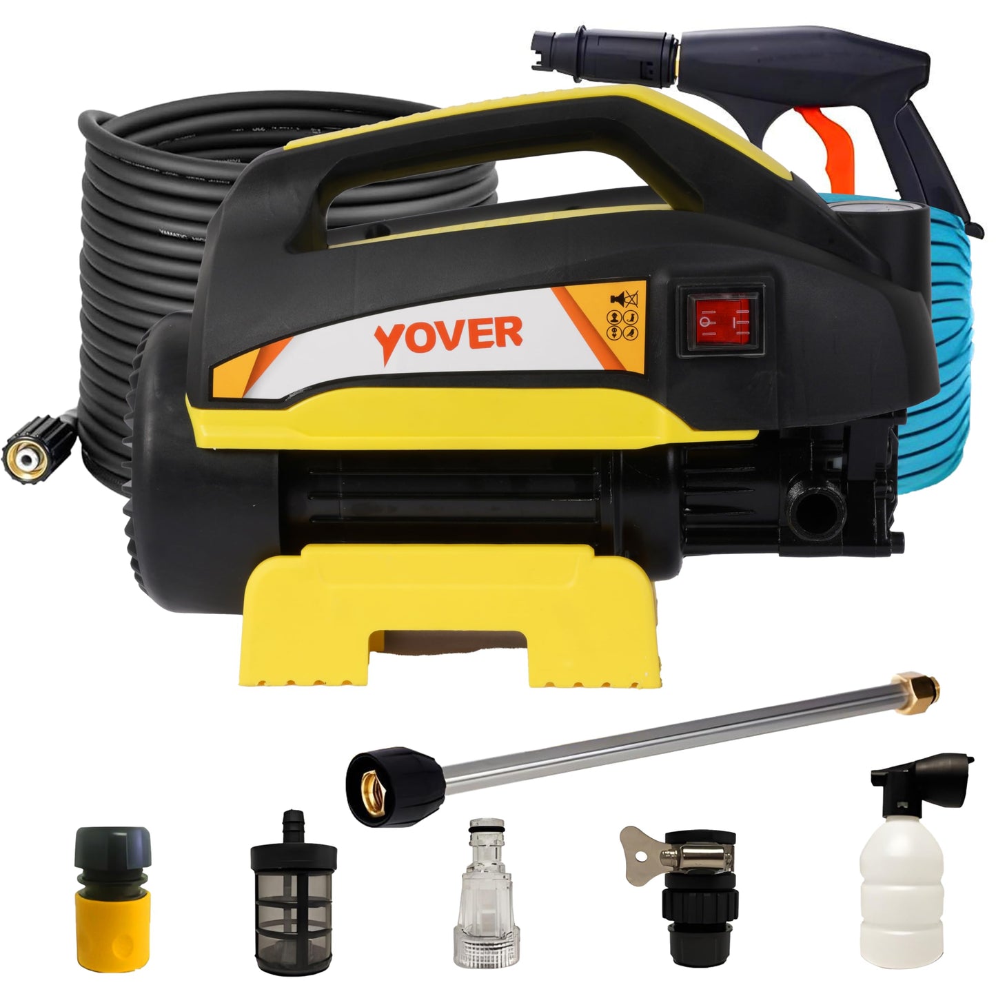 IBELL YO2800 High Pressure Car Washer for Home & Bike Cleaning, 2800W Induction Motor, 240 Bar, 12 L/min Flow, Portable Power Washer with 8M Hose & Spray Gun