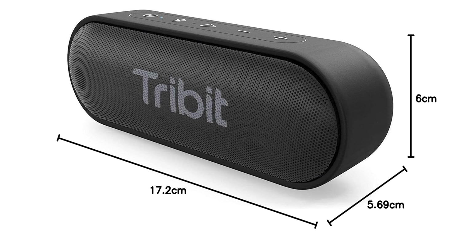 Tribit Updated Version XSound Go Wireless Bluetooth 5.3 Speakers with Loud Stereo Sound & Rich Bass 16W,24H Playtime,150 ft Bluetooth Range,Outdoor Lightweight IPX7 Waterproof,Built-in Mic (Black)