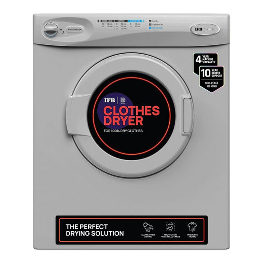 IFB 5.5 kg Fully-automatic Dryer (TURBO DRY EX, Silver, Wall Mountable,Anti crease)