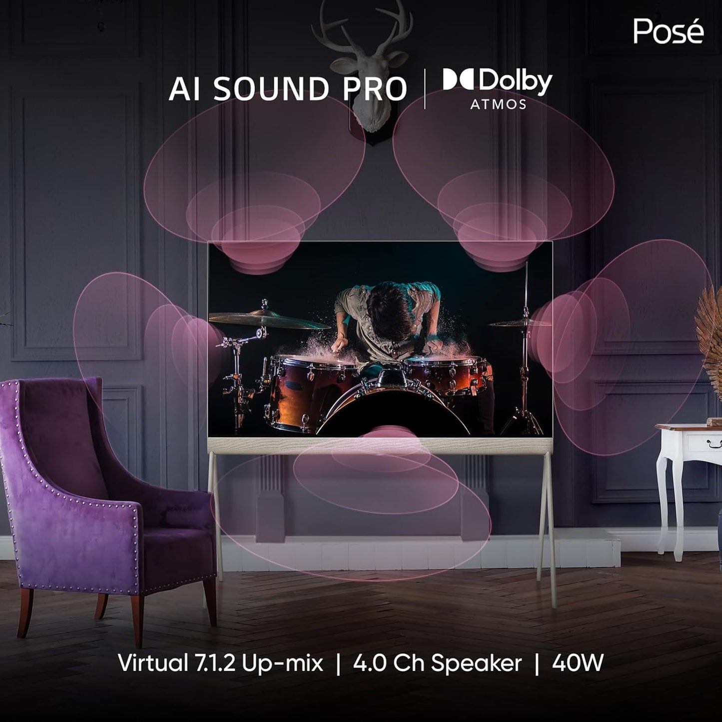 LG 139 cms (55 inches) Objet Collection LX1 Posé Series 4K Ultra HD Smart OLEDevo TV 55LX1QPSA (Beige)