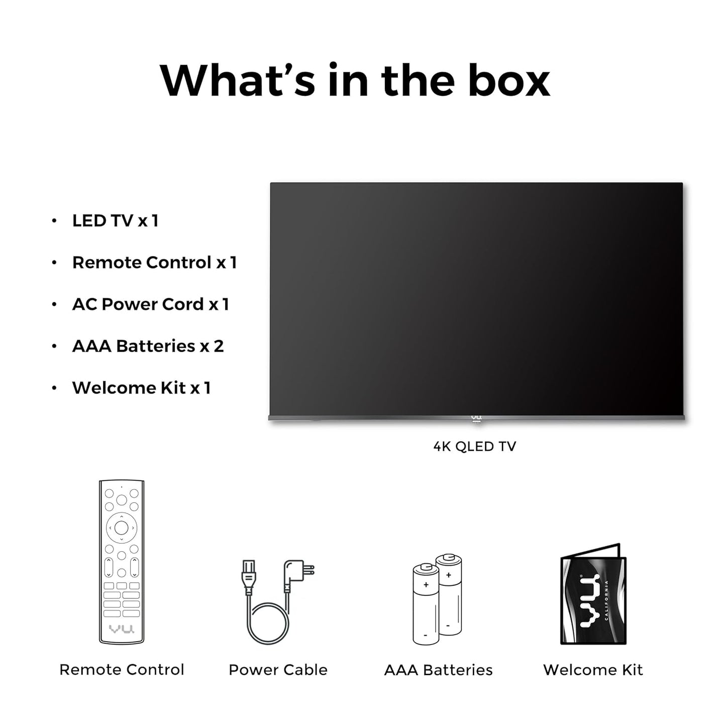 VU 164cm (65 inches) GloQLED Series 4K QLED Smart Google TV 65GLOQLED25