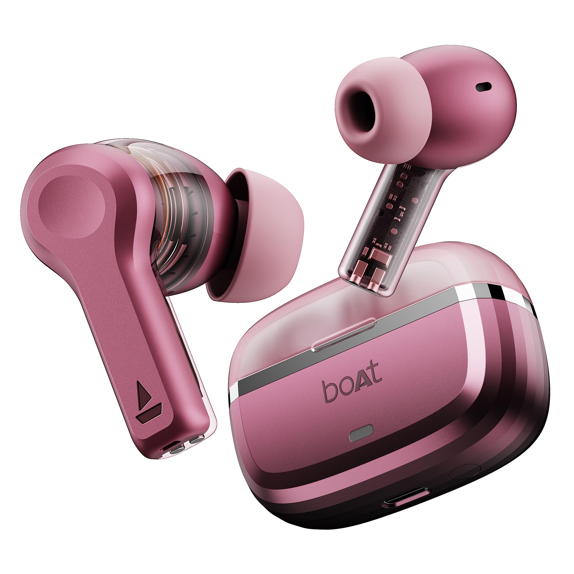 boAt Nirvana Space, 360º Spatial Audio, Active Noise Cancellation (~32dB), 100Hrs Battery,4Mics ENx, Fast Charge, v5.3 Bluetooth Earbuds, TWS Ear Buds Wireless Earphones with mic (Cosmic Black)