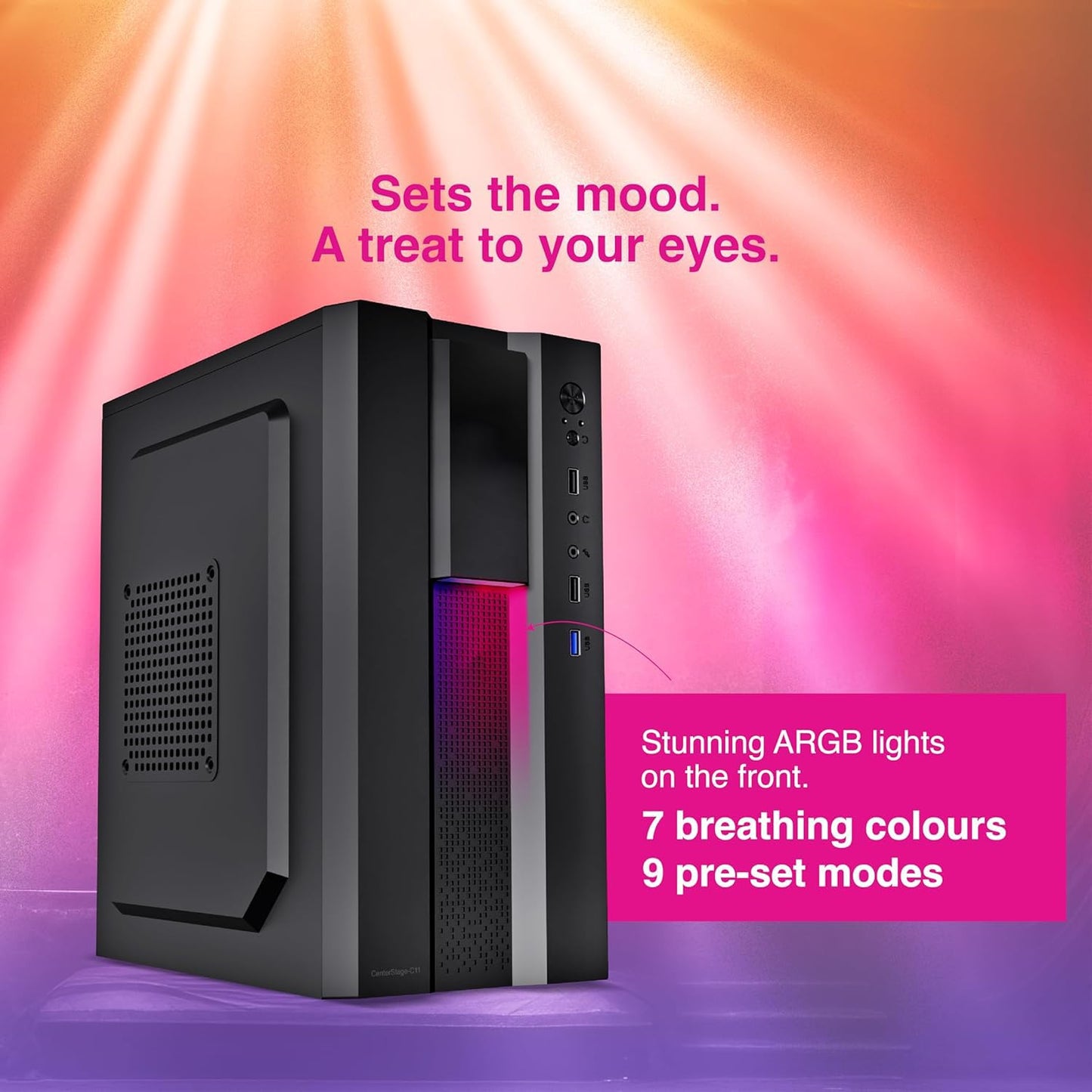 Pratyush KK5 Tower Desktop Computer PC - Core i5-4570 Processor CPU (3.2GHz) | 16GB DDR3 RAM | 512GB M.2 SSD | WiFi | HDMI/VGA | RGB Lighting | HD Graphics | Pre-Installed Win11 OS and Softwares