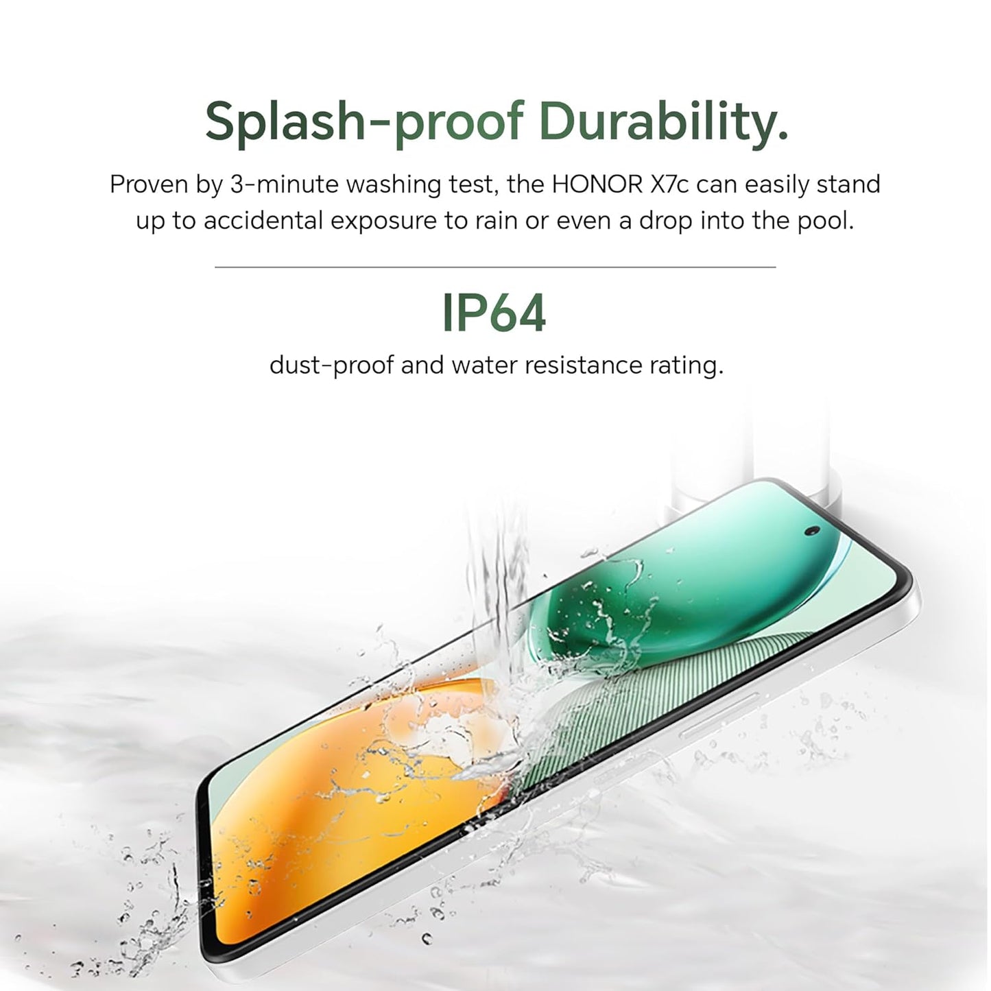 Honor X7c 5G Dual SIM | 16GB (8+8) RAM, 256GB Storage | 50MP AI Camera | 5 Star SGS Certified | IP64 Standards | 120Hz Refresh Rate | 5200mAh Battery | (Moonlight White)