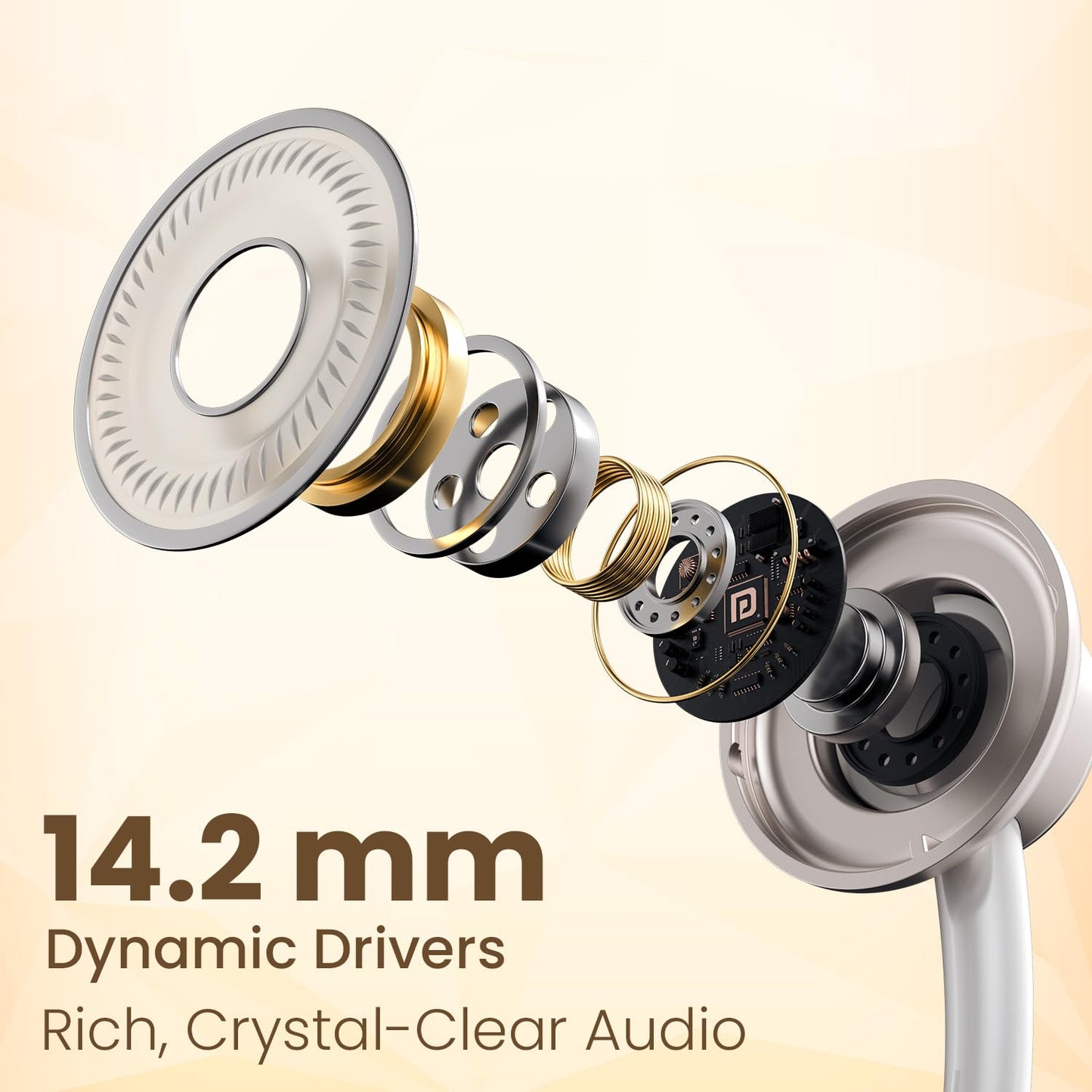 Portronics Conch Sigma C in Ear Type C Wired Earphones with in Line HD Mic, Powerful Audio, 14.2mm Driver, Unique Earbuds Design, Metal Alloy Material, in line Controls, Wide Compatibility(White)