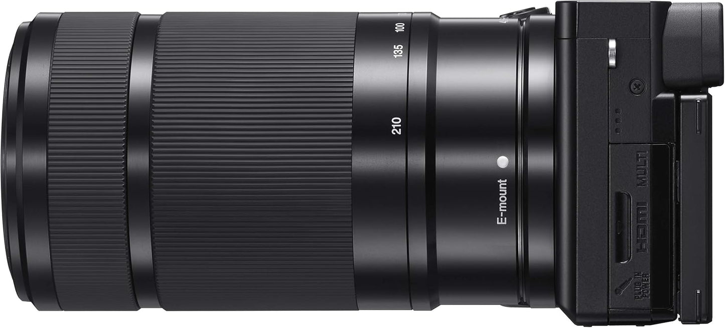 Sony New Alpha ILCE-6100X (Previously ILCE-6100Y) with Upgraded SELP1650 (Ver 2) Power Zoom Lens + SEL55210 Lens | 24.2 MP | APS-C Sensor | Fast Auto Focus | Tiltable LCD – Black