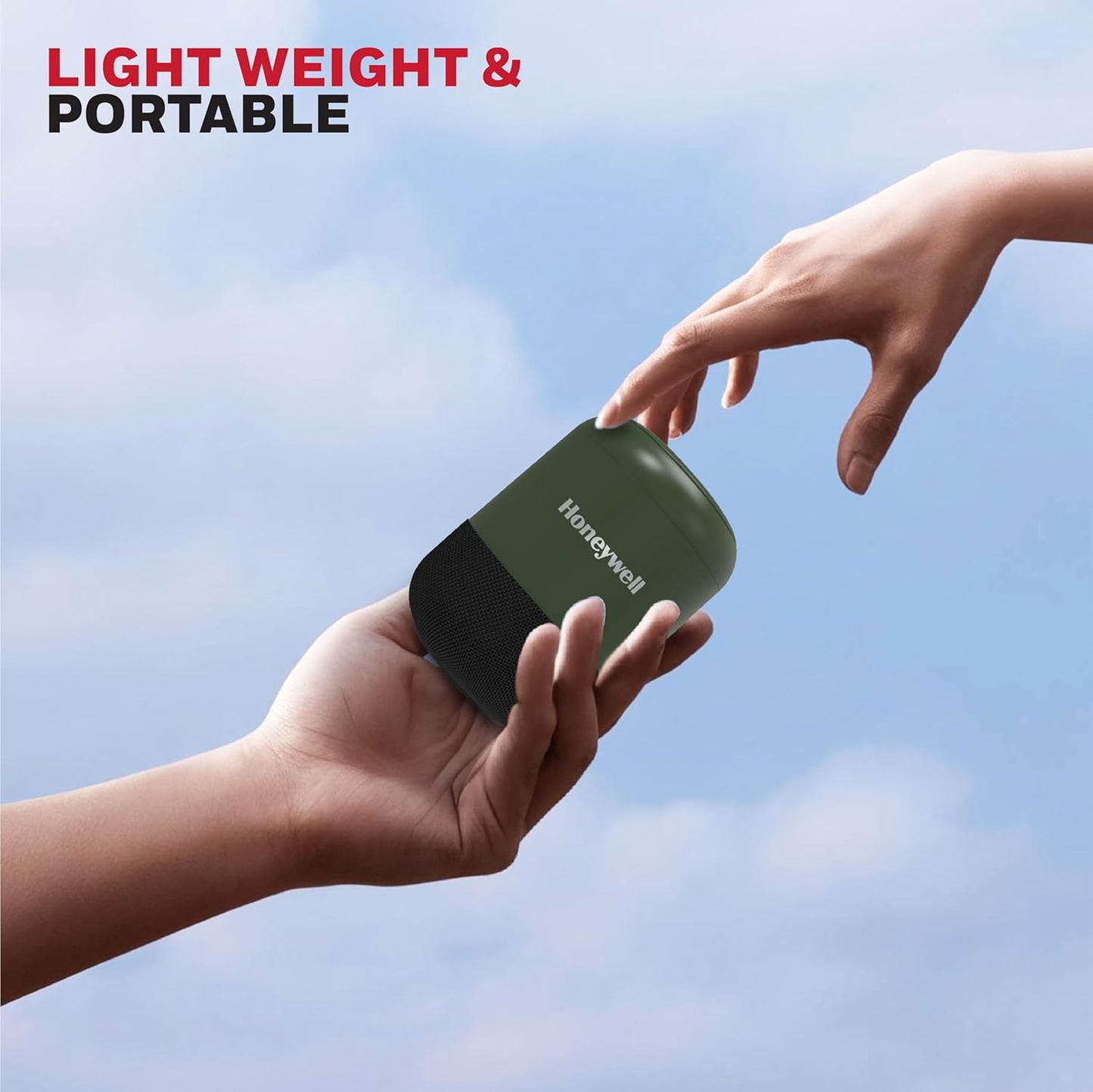 Honeywell Moxie V200 Wireless Bluetooth V5.3 Portable Speaker 5W, 12Hrs Playtime, Advanced 52mm Drivers, IPX4, Connect 2 Speakers with TWS Feature, Premium Stereo Sound, Multi Compatibility Mode