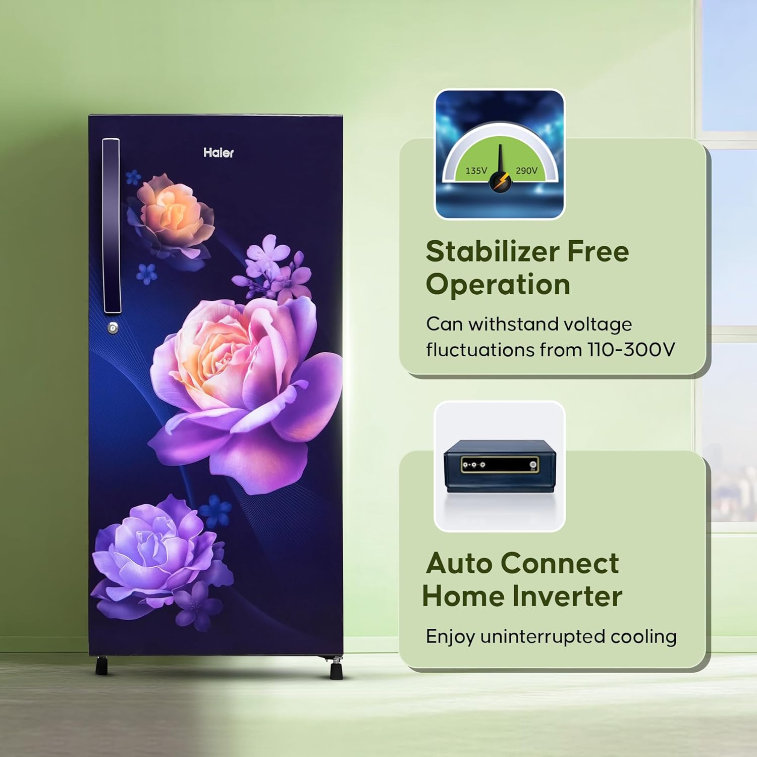 Haier 190 L, 2 Star, Direct-Cool Single Door Refrigerator (HED-202MN-P, Marine Noisettes)