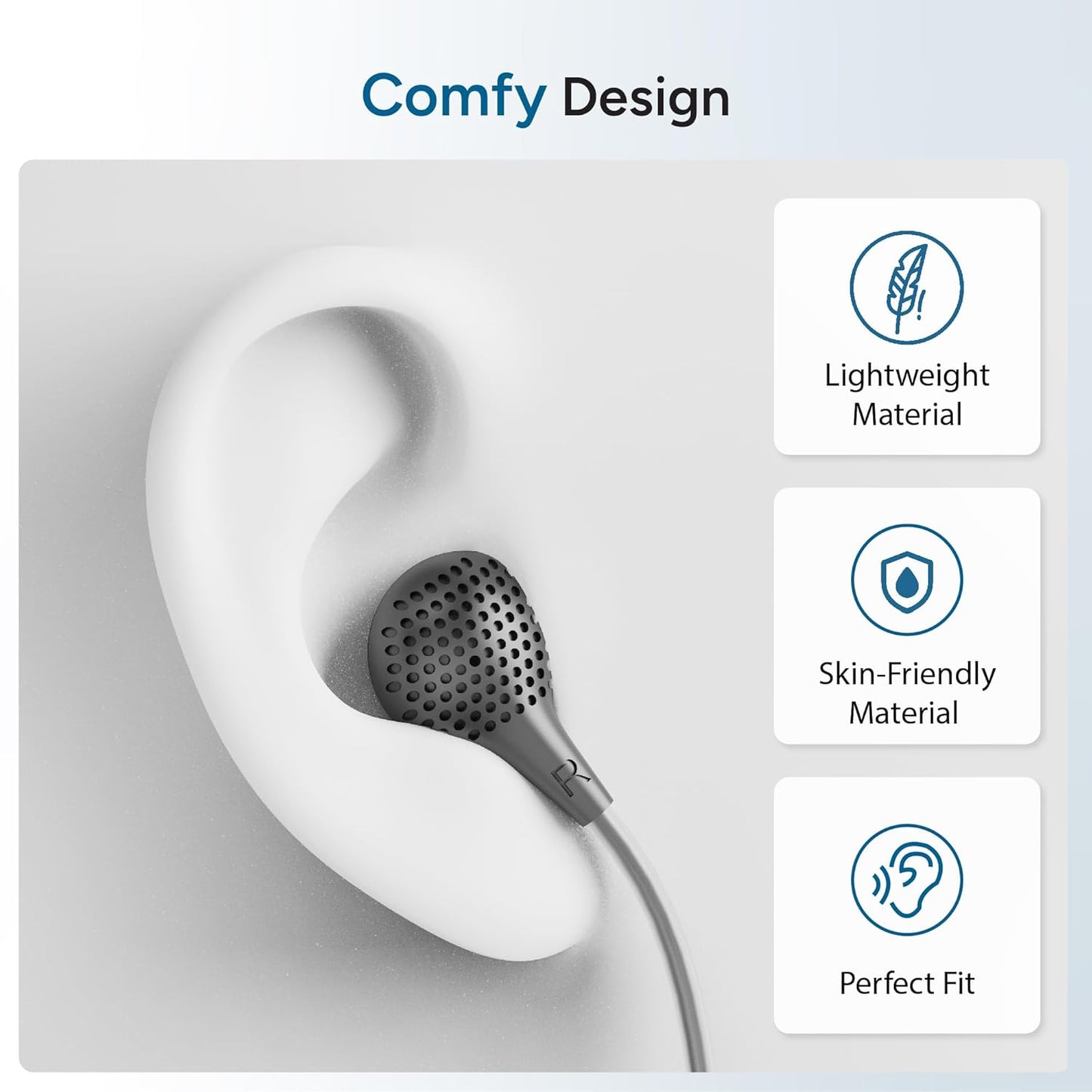 Ambrane Wired Earphones with Mic | 3.5mm Audio Jack | 14mm Driver for HD Sound & Deep Bass | Tangle-Free 1.2m Cable | In Ear Comfort Fit | Compatible with Mobiles, Tablets, Laptops, PCs (EP-83 Orange)