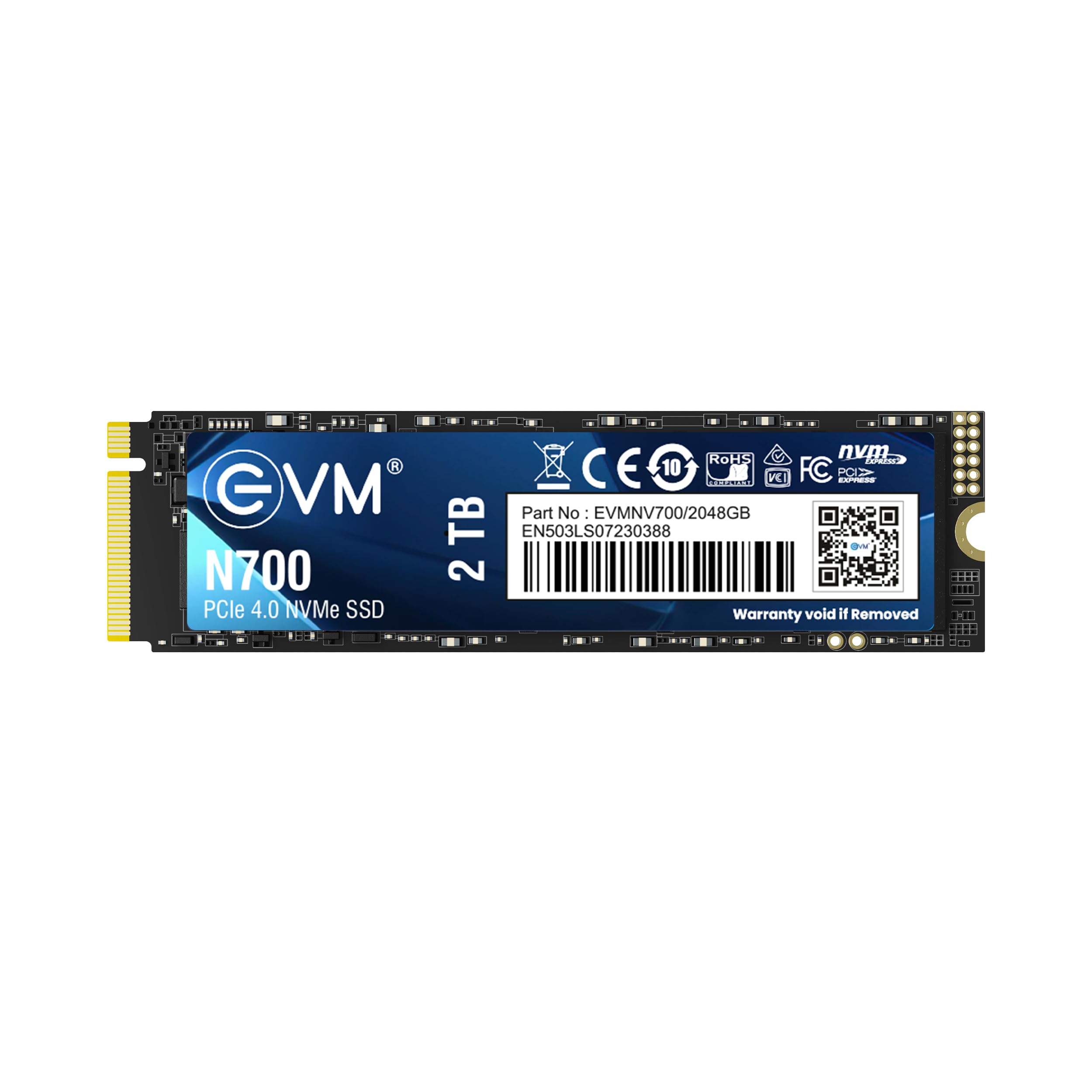 EVM M.2 NVMe Internal SSD (2280) - 2000MB/s Read - PCIe Interface Gen 3x4-4X Faster Than SATA SSD- 5 Year Warranty, (EVMNV/256GB)
