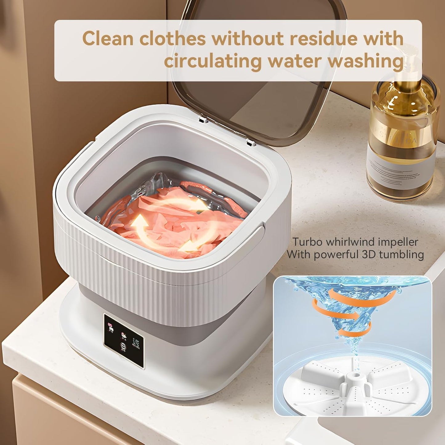 Welko Semi Automatic Folding 2kg Top Loading Mini Washing Machine with Cloth Dryer Deep Cleaning for Underwear Washing Machine Clothes Washer Home