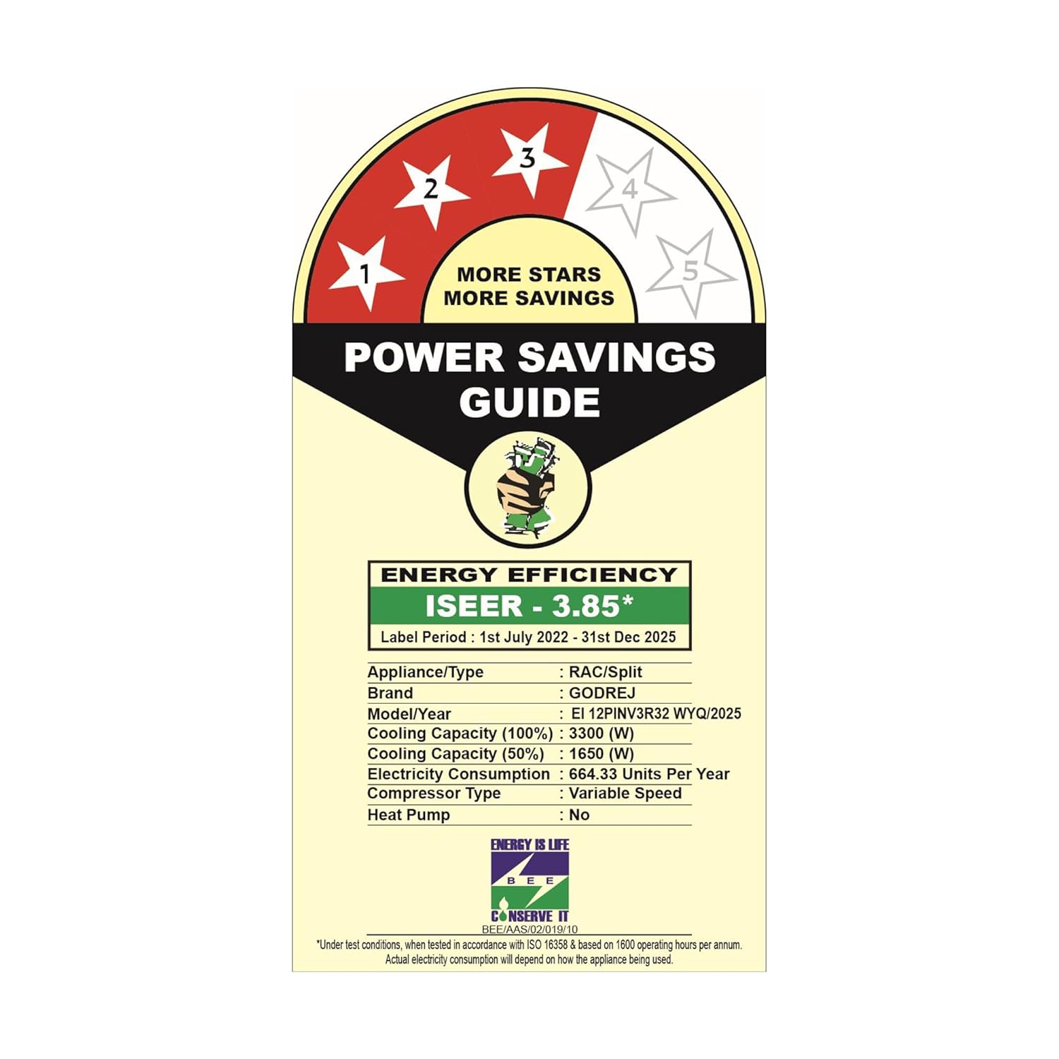 Godrej 1 Ton 3 Star, 5 Years Comprehensive Warranty, AI Powered, 5-In-1 Convertible Cooling, Inverter Split AC (Copper, 2025 Model, Heavy duty cooling at 52 °C, AC1T EI 12PINV3R32 WYQ 3S, White)