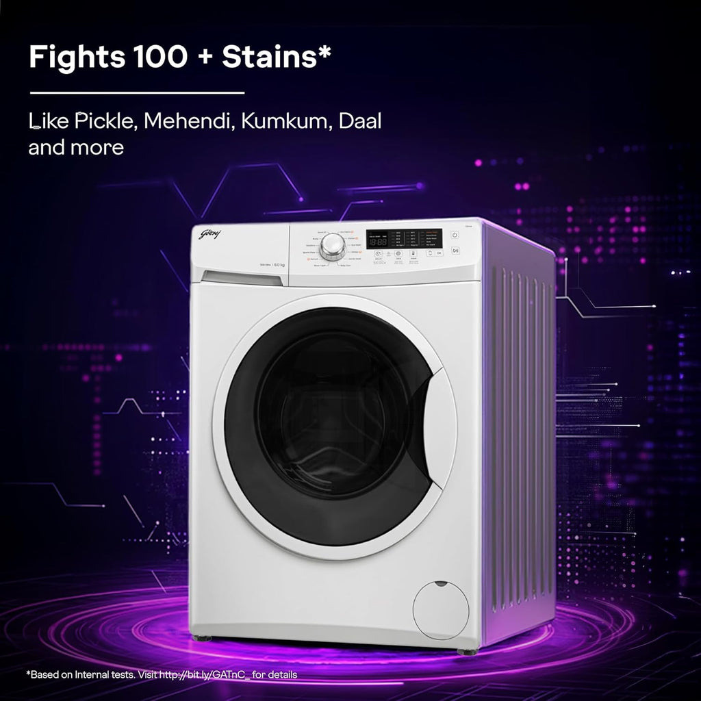 Godrej 7 Kg 5 Star, AI Powered, Inbuilt Heater, Steam Wash, FabriSafe Drum, Refresh Cycle, 65% Water Saving, Fully Automatic Front Load Washing Machine (WFEON CRS 7010 5.0 FKEDM GLWH, Glacial White)
