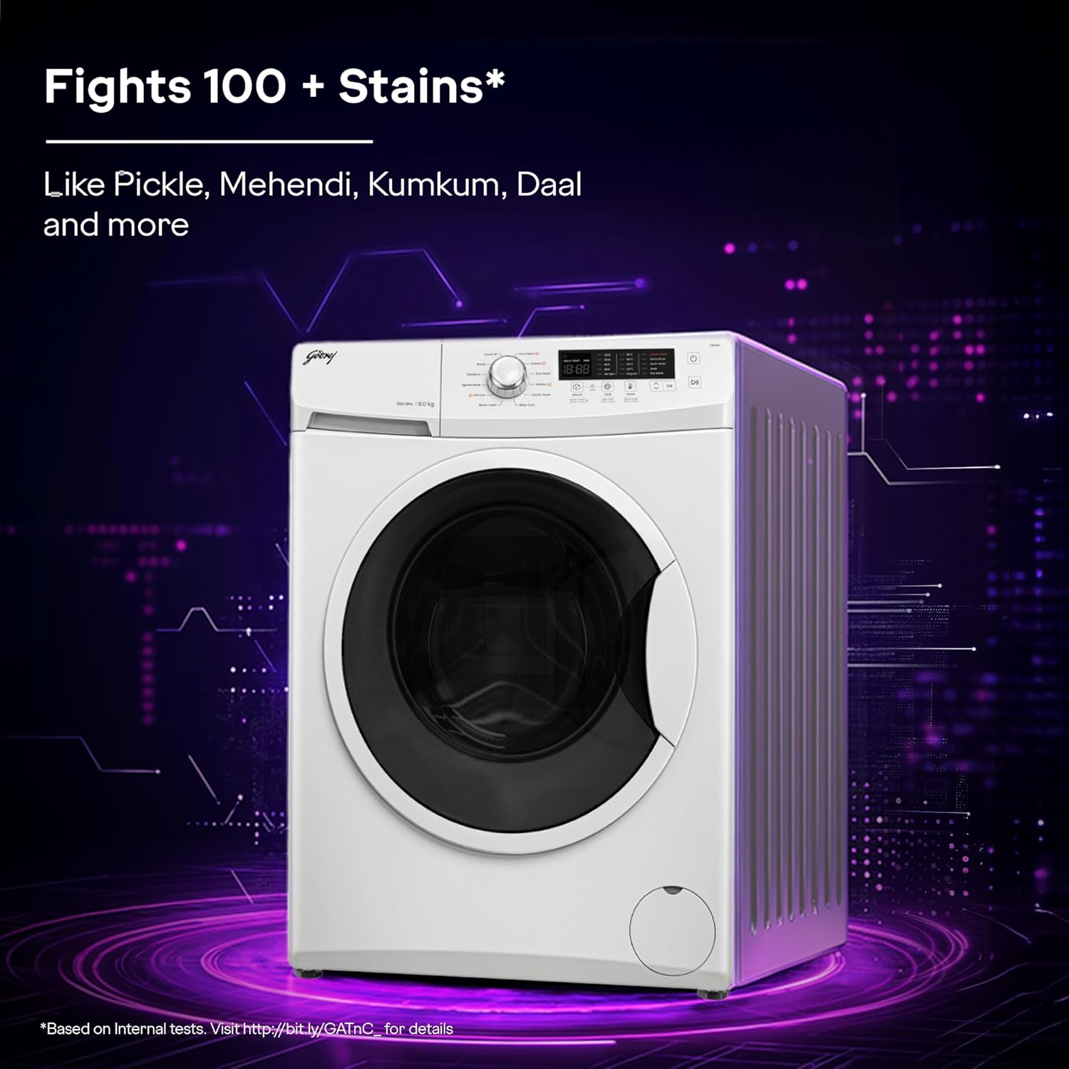 Godrej 7 Kg 5 Star, AI Powered, Inbuilt Heater, Steam Wash, FabriSafe Drum, Refresh Cycle, 65% Water Saving, Fully Automatic Front Load Washing Machine (WFEON CRS 7010 5.0 FKEDM GLWH, Glacial White)