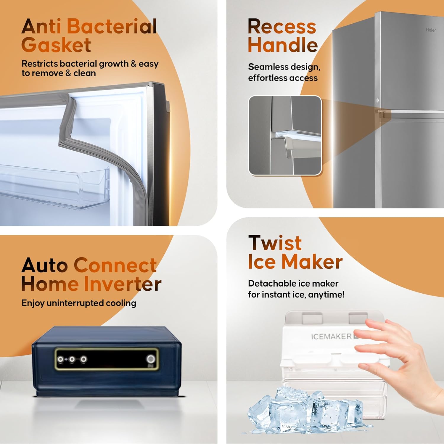 Haier 328 L, 3 Star, Convertible 10-in-1, Triple Inverter & Dual Fan Motor Technology, Frost Free Double Door Refrigerator (HEF-333TS-P, Inox Steel)