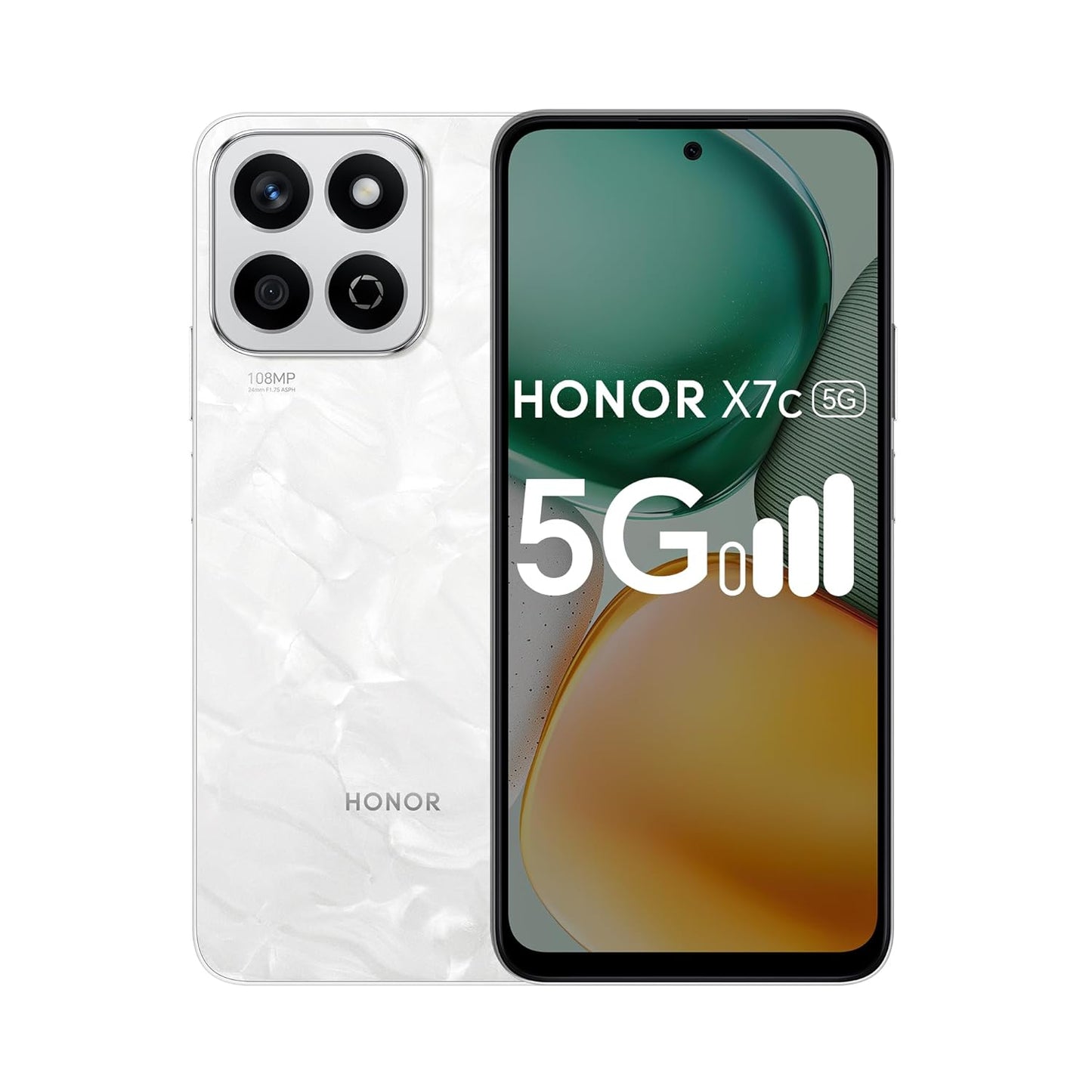 Honor X7c 5G Dual SIM | 16GB (8+8) RAM, 256GB Storage | 50MP AI Camera | 5 Star SGS Certified | IP64 Standards | 120Hz Refresh Rate | 5200mAh Battery | (Moonlight White)