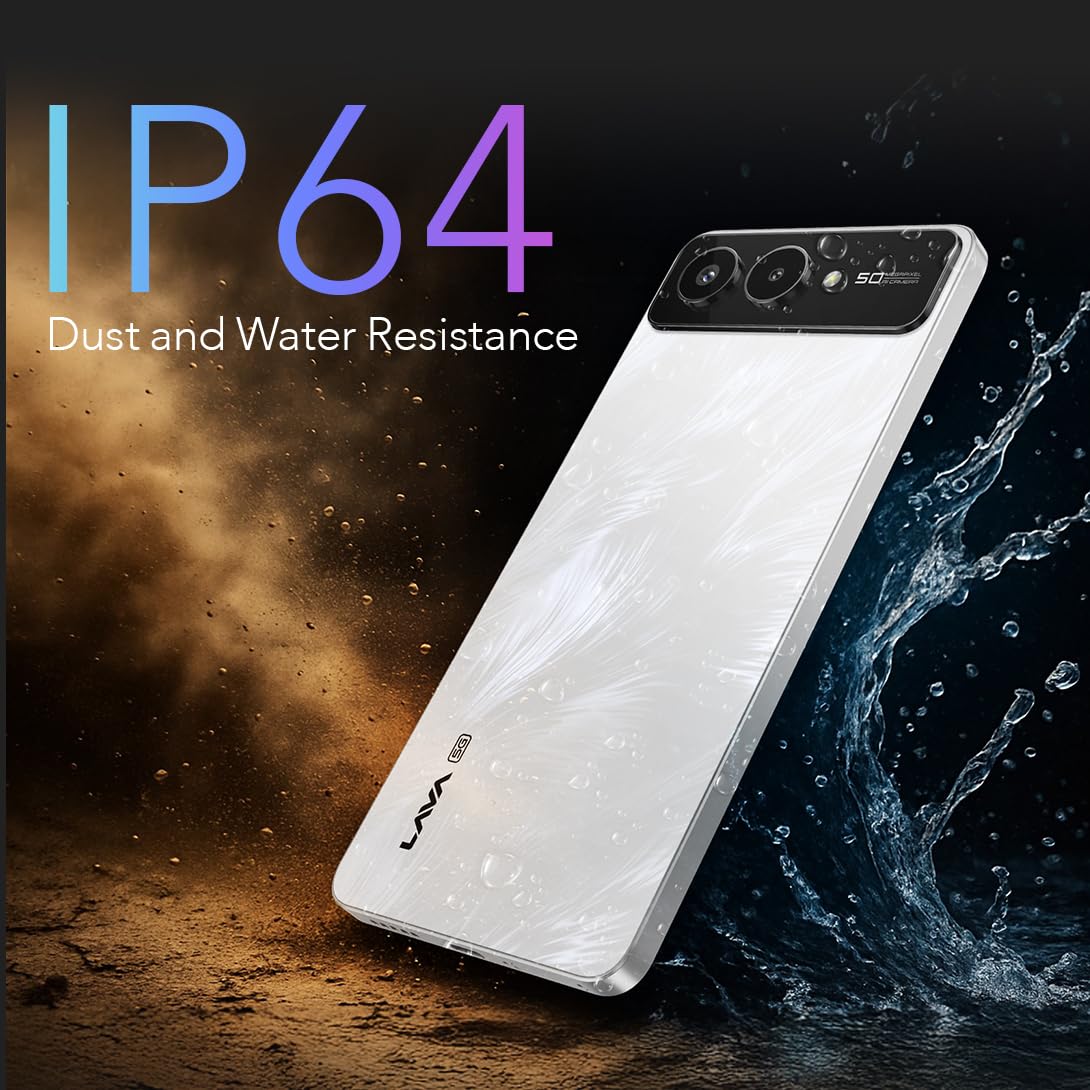 Lava Blaze AMOLED 2 5G (Feather White, 6 GB RAM, 128 GB Storage) | 6.67" FHD+ AMOLED Display | MTK D7060 Processor | 50 MP Front Camera | LPDDR5 UFS 3.1 ROM | 5000 mAh | 33W Fast Charging