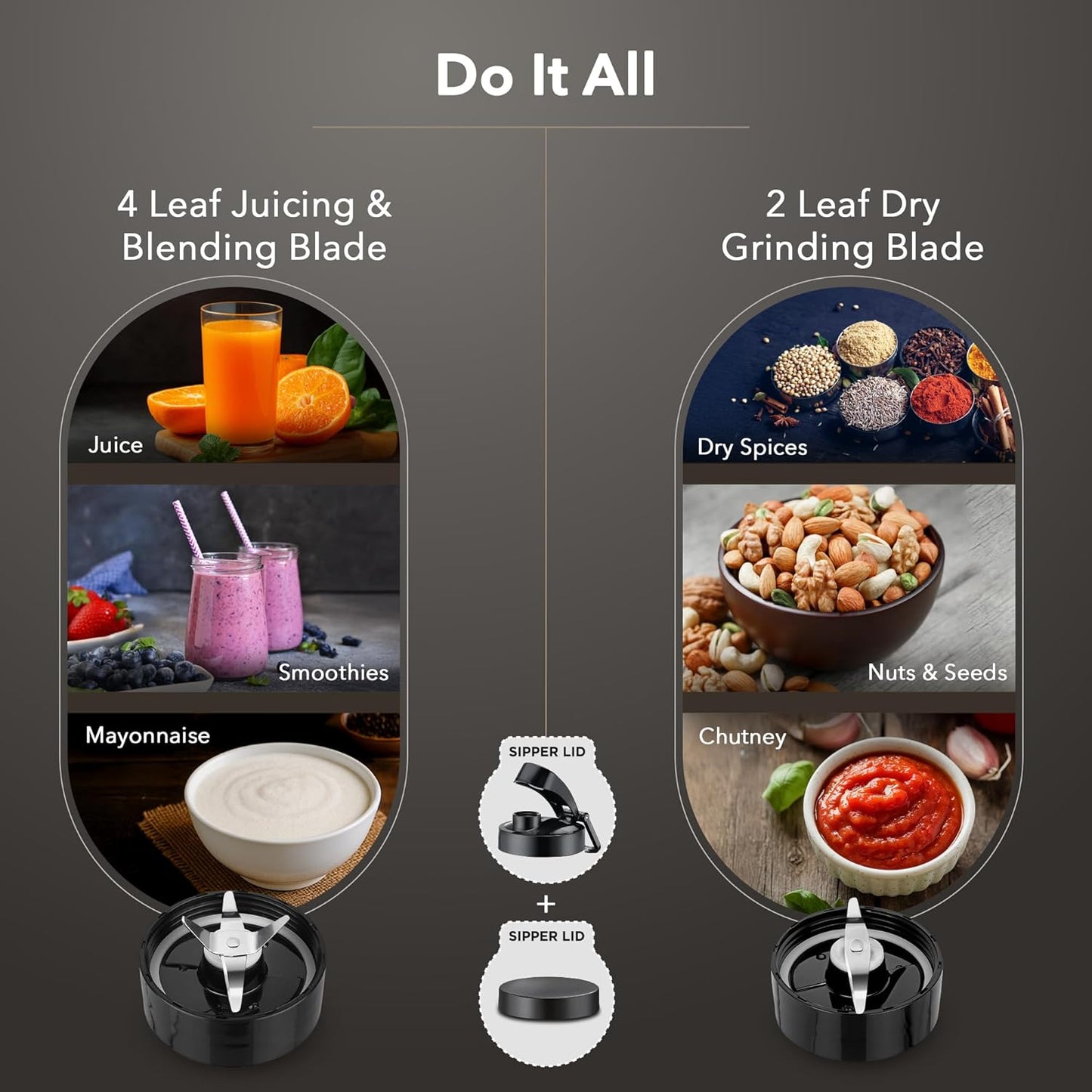 Prestige Nutri-Jet Mixer Grinder with 2 Jars| 450 Watts| Sipper Lid & Additional Cover Lid| ISI Certified| One-Touch Operation, Black