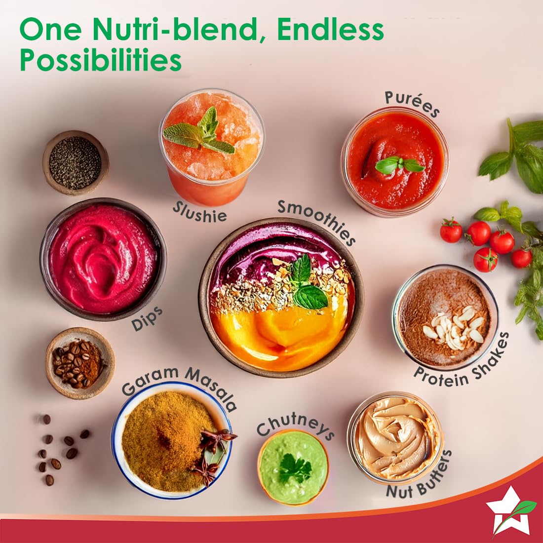 Wonderchef Nutri-blend 500W Mixer Grinder, 22000 RPM Motor, Smoothie Maker, Masala Grinder, Chutney Blender, 3 Unbreakable Jars, Recipe Book by Chef Sanjeev Kapoor, 2 Yr Warranty, Black